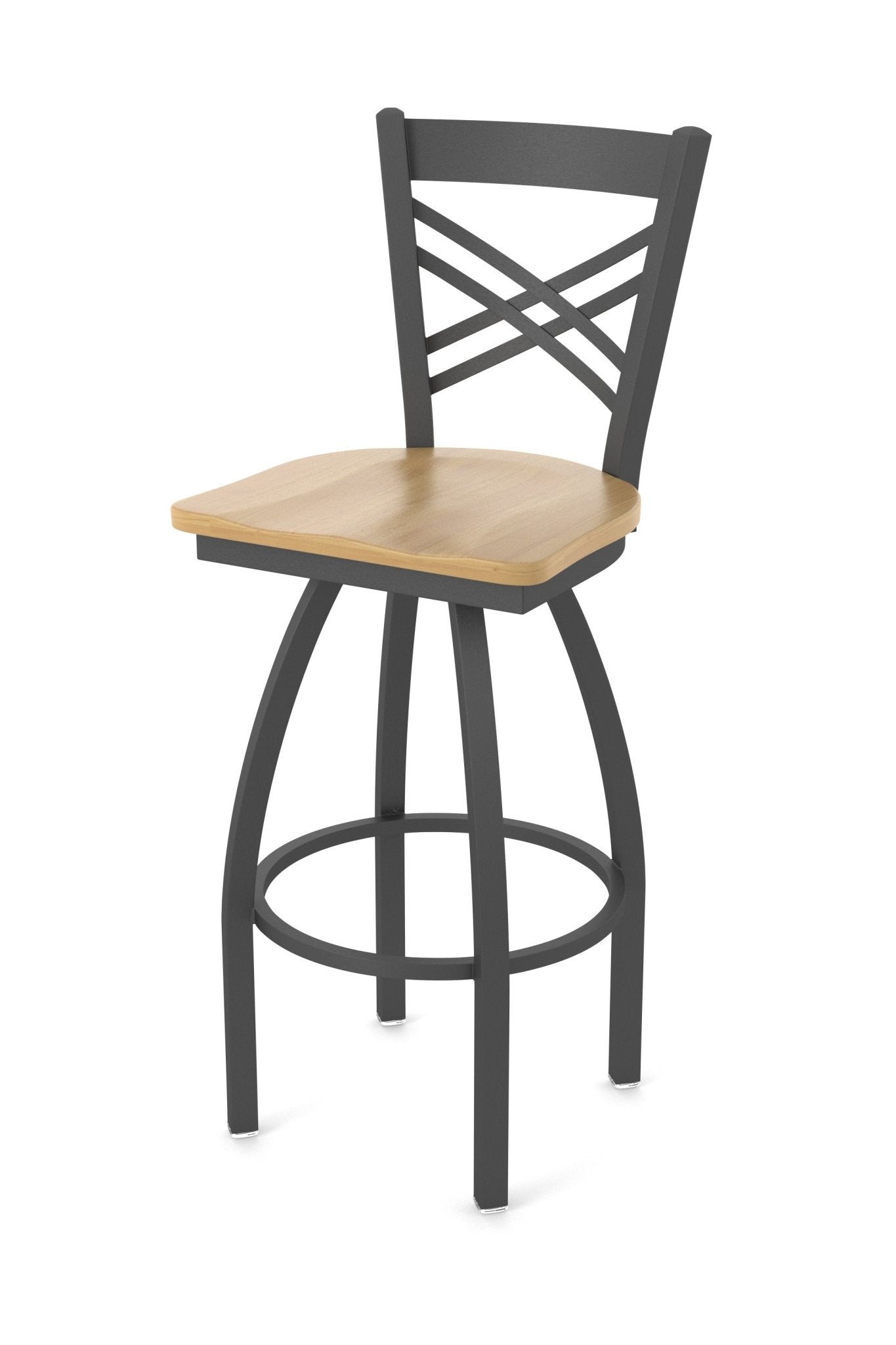 Holland Bar Stool 820 Catalina Swivel Counter Stool Wooden Seat 25"H (HBS - 820 - CS - WD - 25H) - SchoolOutlet