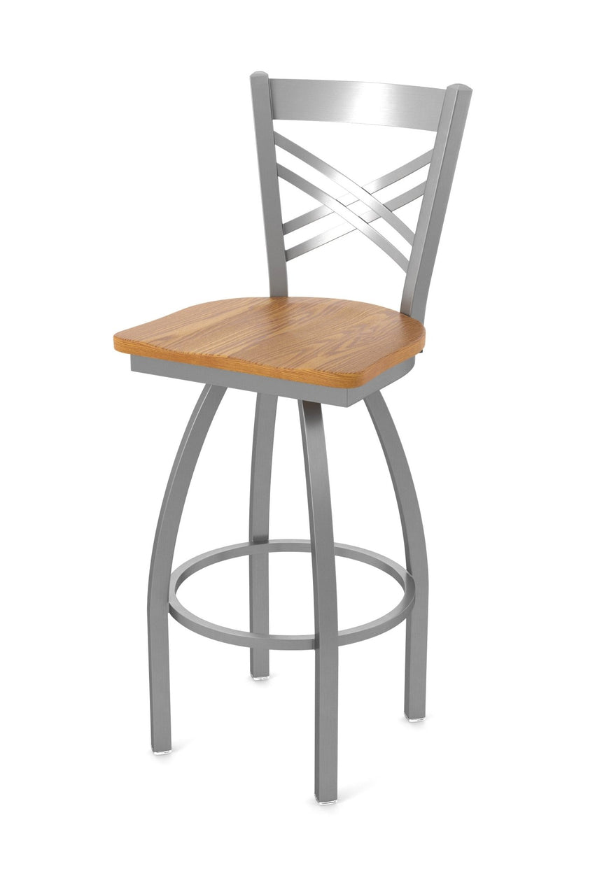 Holland Bar Stool 820 Catalina Swivel Counter Stool Wooden Seat 25"H (HBS - 820 - CS - WD - 25H) - SchoolOutlet