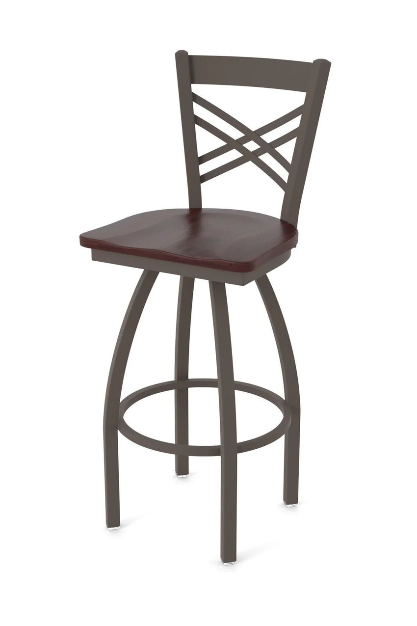 Holland Bar Stool 820 Catalina Swivel Bar Stool Wooden Seat 30"H (HBS - 820 - BS - WD - 30H) - SchoolOutlet