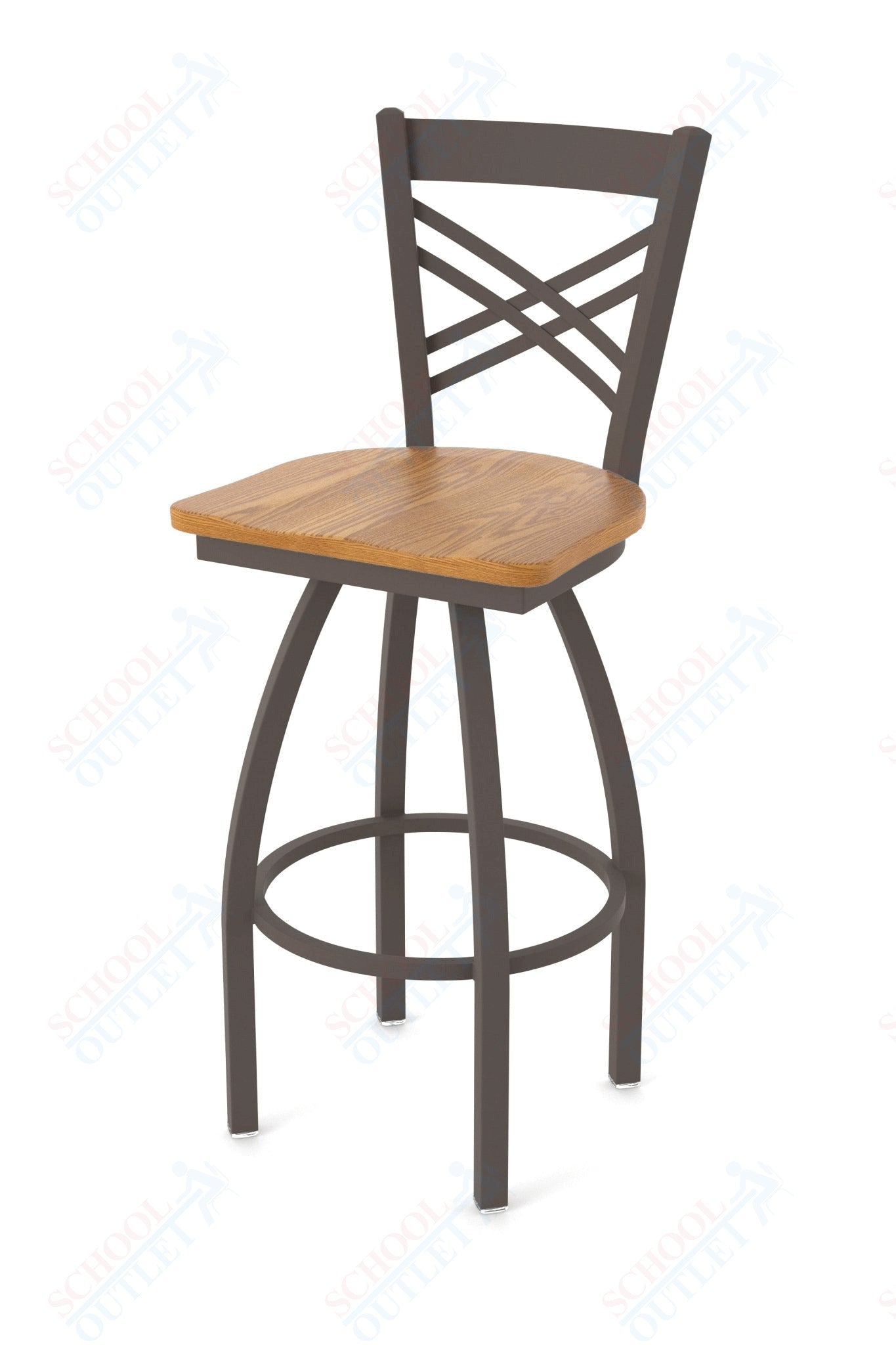 Holland Bar Stool 820 Catalina Swivel Bar Stool Wooden Seat 36"H (HBS - 820 - BS - WD - 36H) - SchoolOutlet
