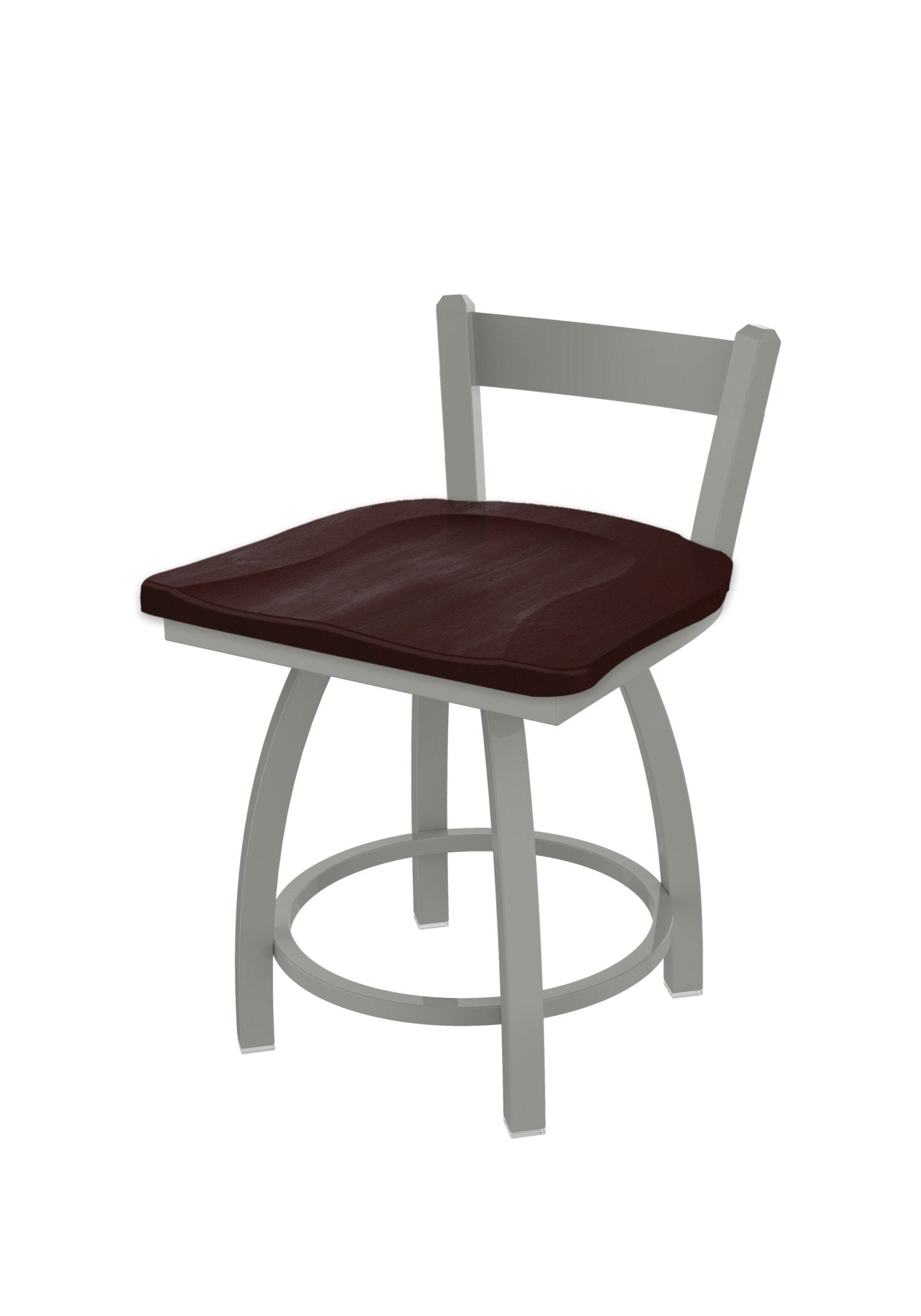 Holland Bar Stool 821 Catalina Low Back Swivel Vanity Stool Wooden Seat 18"H (HBS - 821 - VS - WD - 18H) - SchoolOutlet