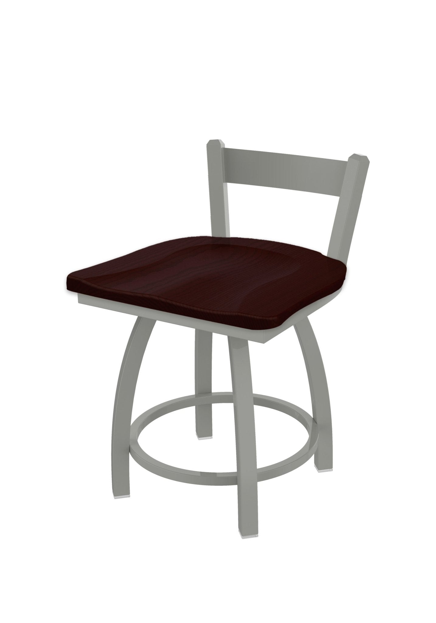Holland Bar Stool 821 Catalina Low Back Swivel Vanity Stool Wooden Seat 18"H (HBS - 821 - VS - WD - 18H) - SchoolOutlet