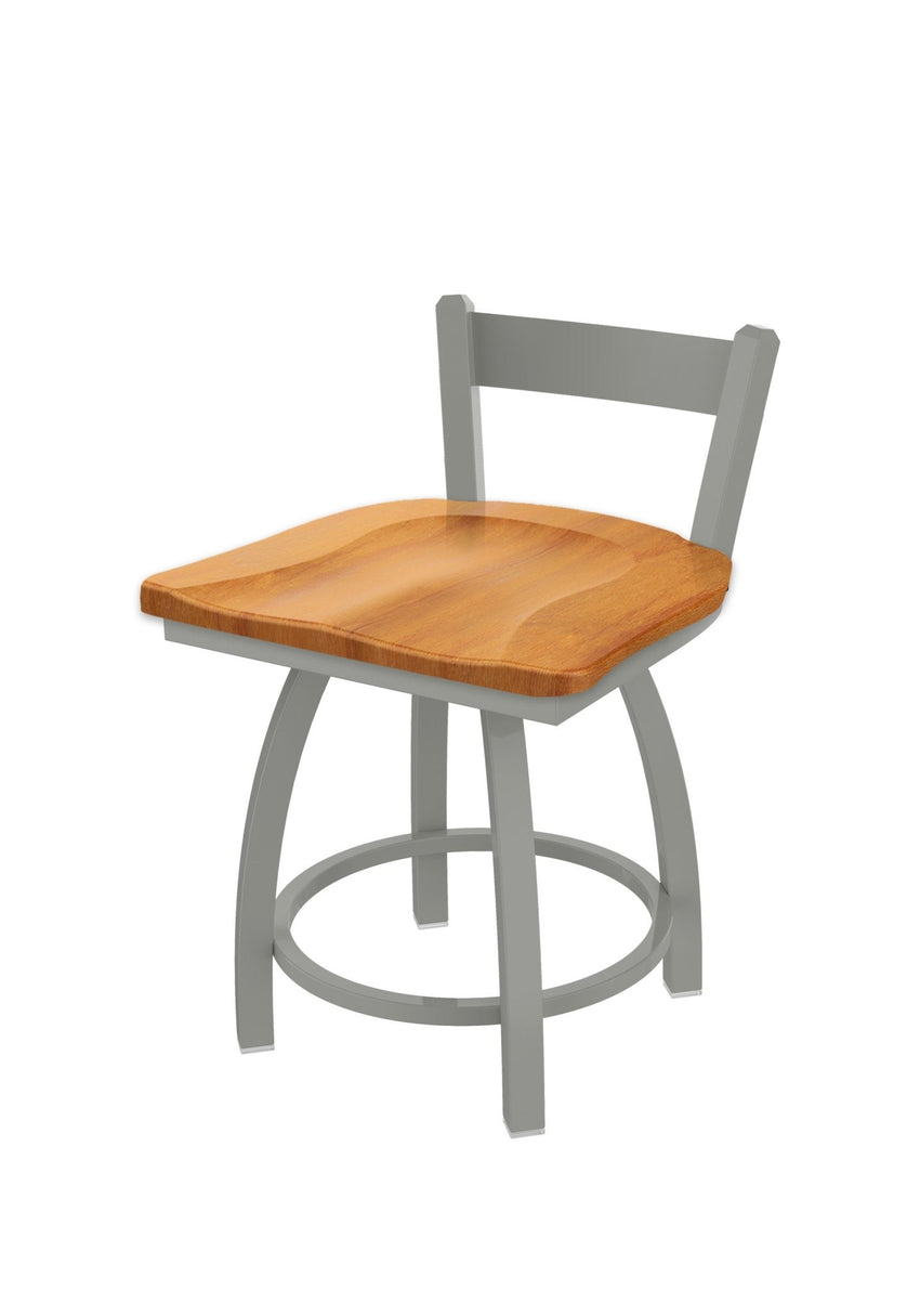 Holland Bar Stool 821 Catalina Low Back Swivel Vanity Stool Wooden Seat 18"H (HBS - 821 - VS - WD - 18H) - SchoolOutlet