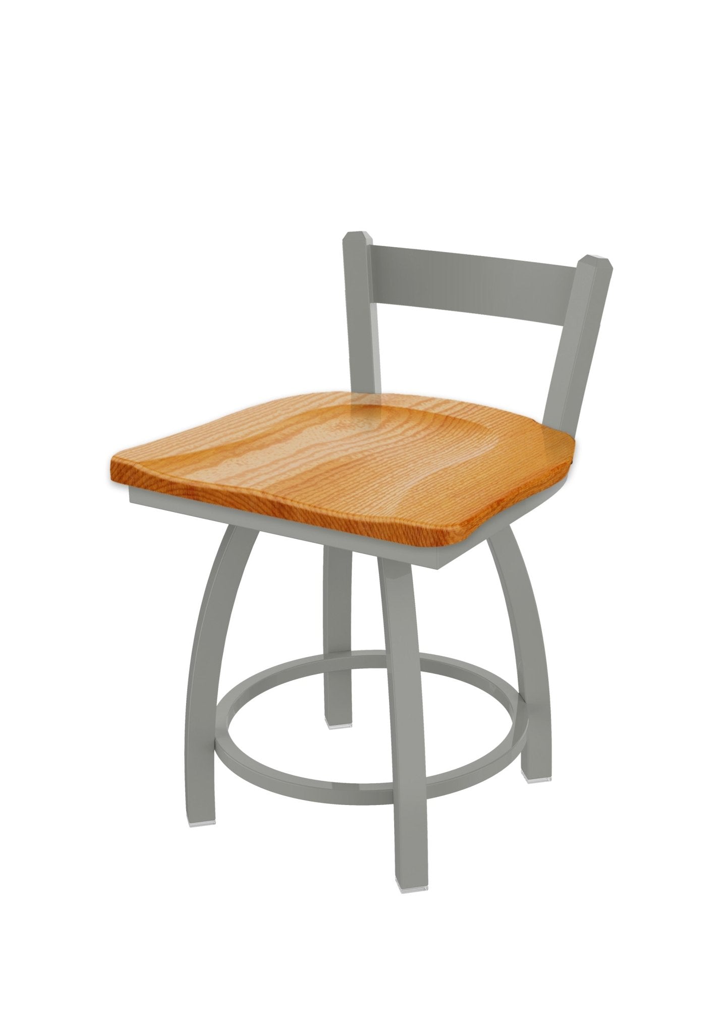 Holland Bar Stool 821 Catalina Low Back Swivel Vanity Stool Wooden Seat 18"H (HBS - 821 - VS - WD - 18H) - SchoolOutlet
