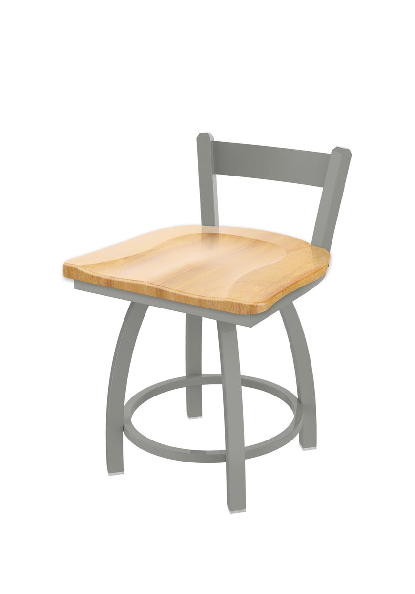 Holland Bar Stool 821 Catalina Low Back Swivel Vanity Stool Wooden Seat 18"H (HBS - 821 - VS - WD - 18H) - SchoolOutlet