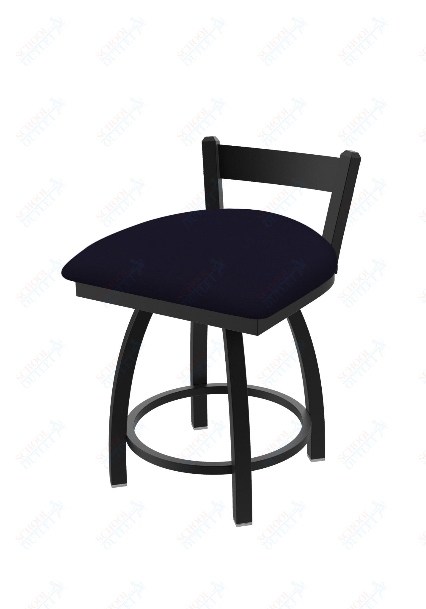 Holland Bar Stool 821 Catalina Low Back Swivel Vanity Stool Upholstered Seat 18"H (HBS - 821 - VS - UP - 18H) - SchoolOutlet
