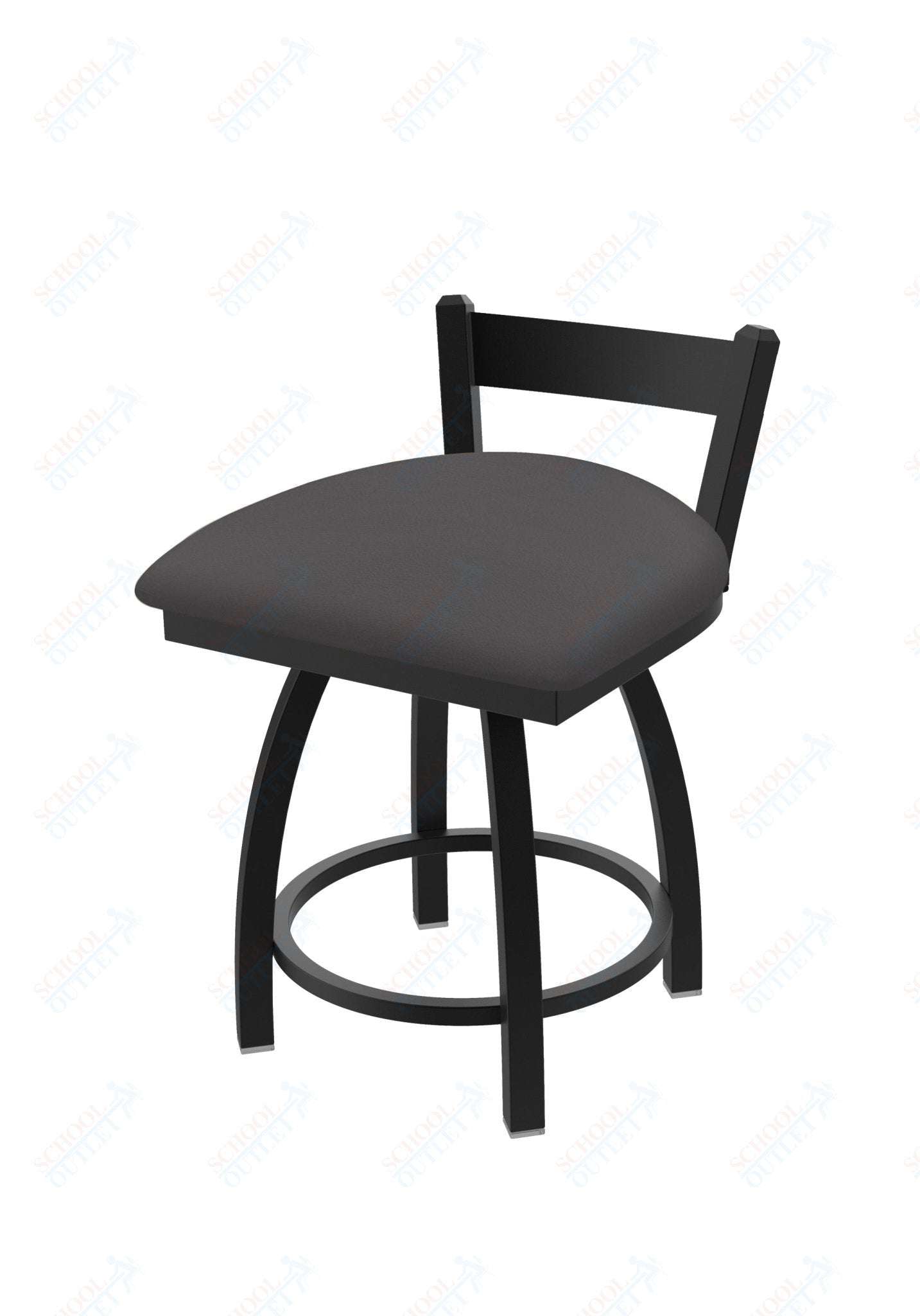 Holland Bar Stool 821 Catalina Low Back Swivel Vanity Stool Upholstered Seat 18"H (HBS - 821 - VS - UP - 18H) - SchoolOutlet