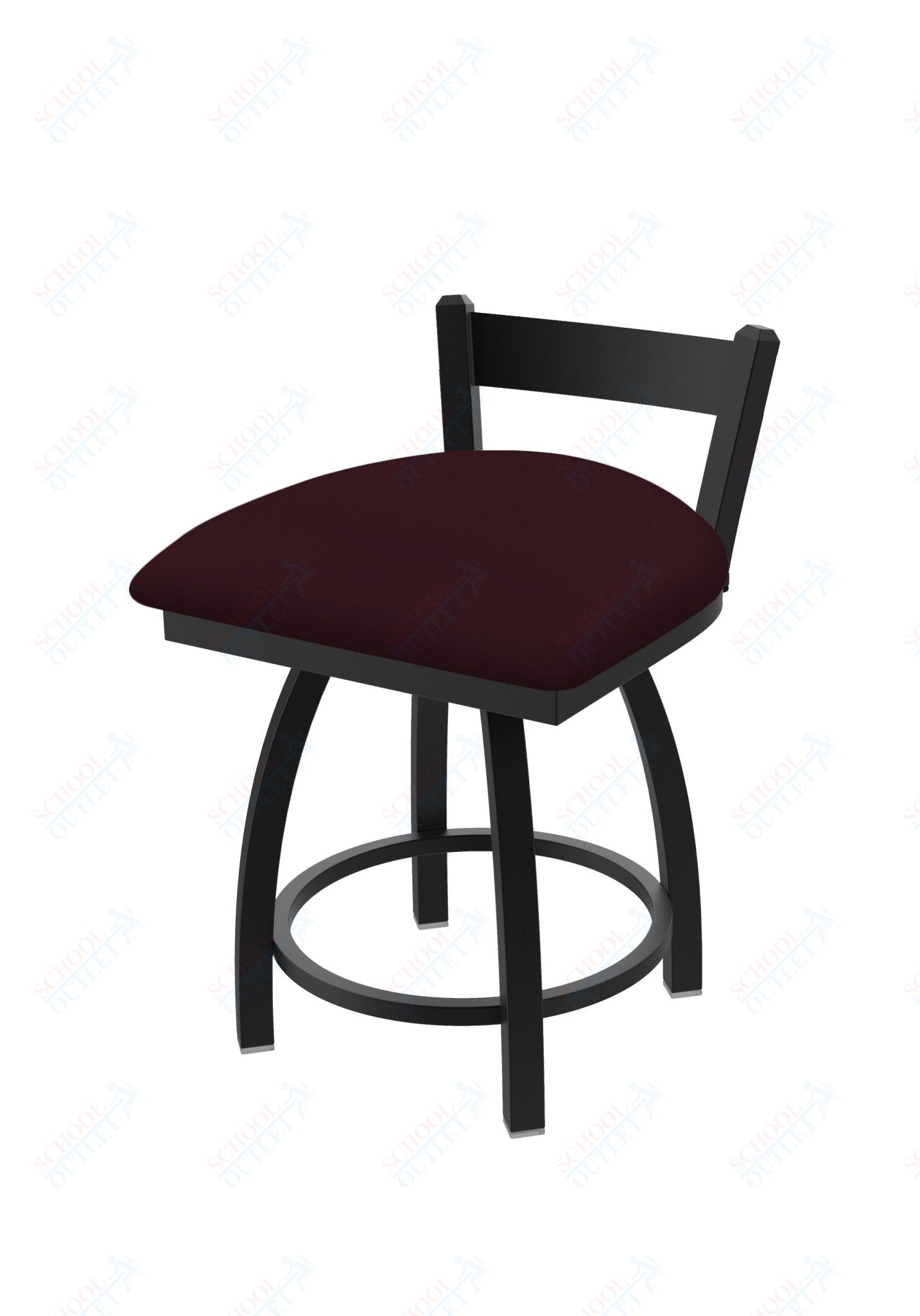 Holland Bar Stool 821 Catalina Low Back Swivel Vanity Stool Upholstered Seat 18"H (HBS - 821 - VS - UP - 18H) - SchoolOutlet