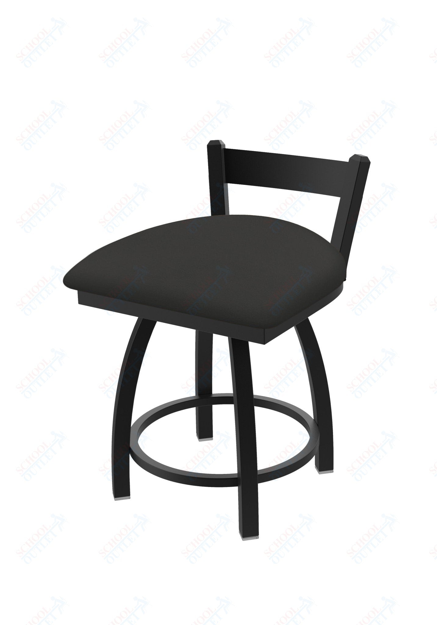 Holland Bar Stool 821 Catalina Low Back Swivel Vanity Stool Upholstered Seat 18"H (HBS - 821 - VS - UP - 18H) - SchoolOutlet