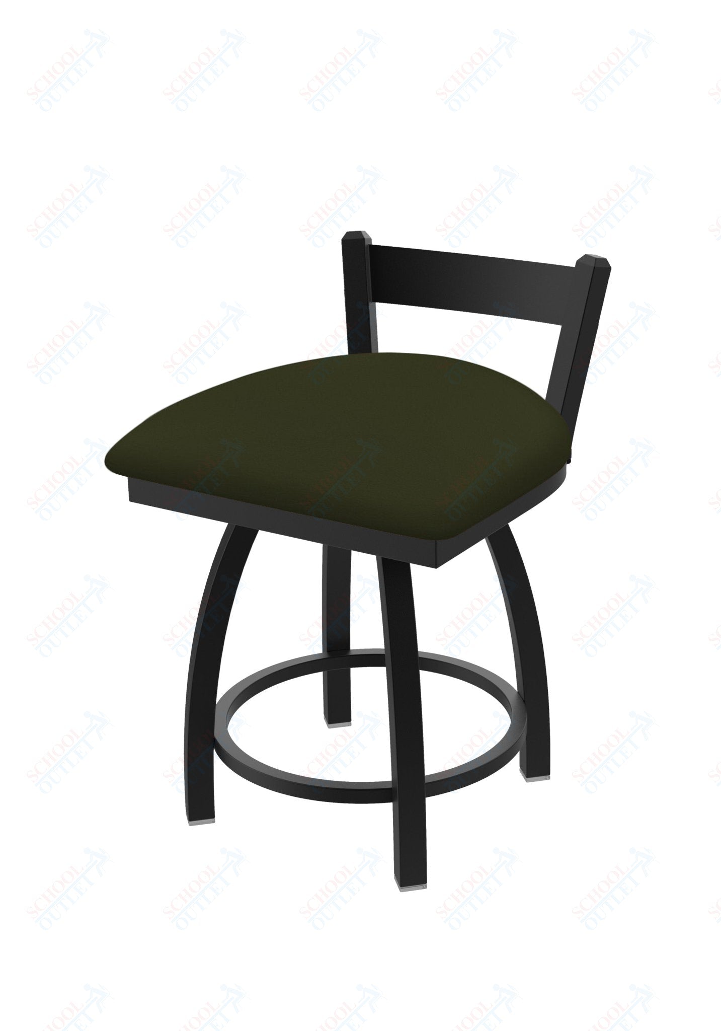Holland Bar Stool 821 Catalina Low Back Swivel Vanity Stool Upholstered Seat 18"H (HBS - 821 - VS - UP - 18H) - SchoolOutlet