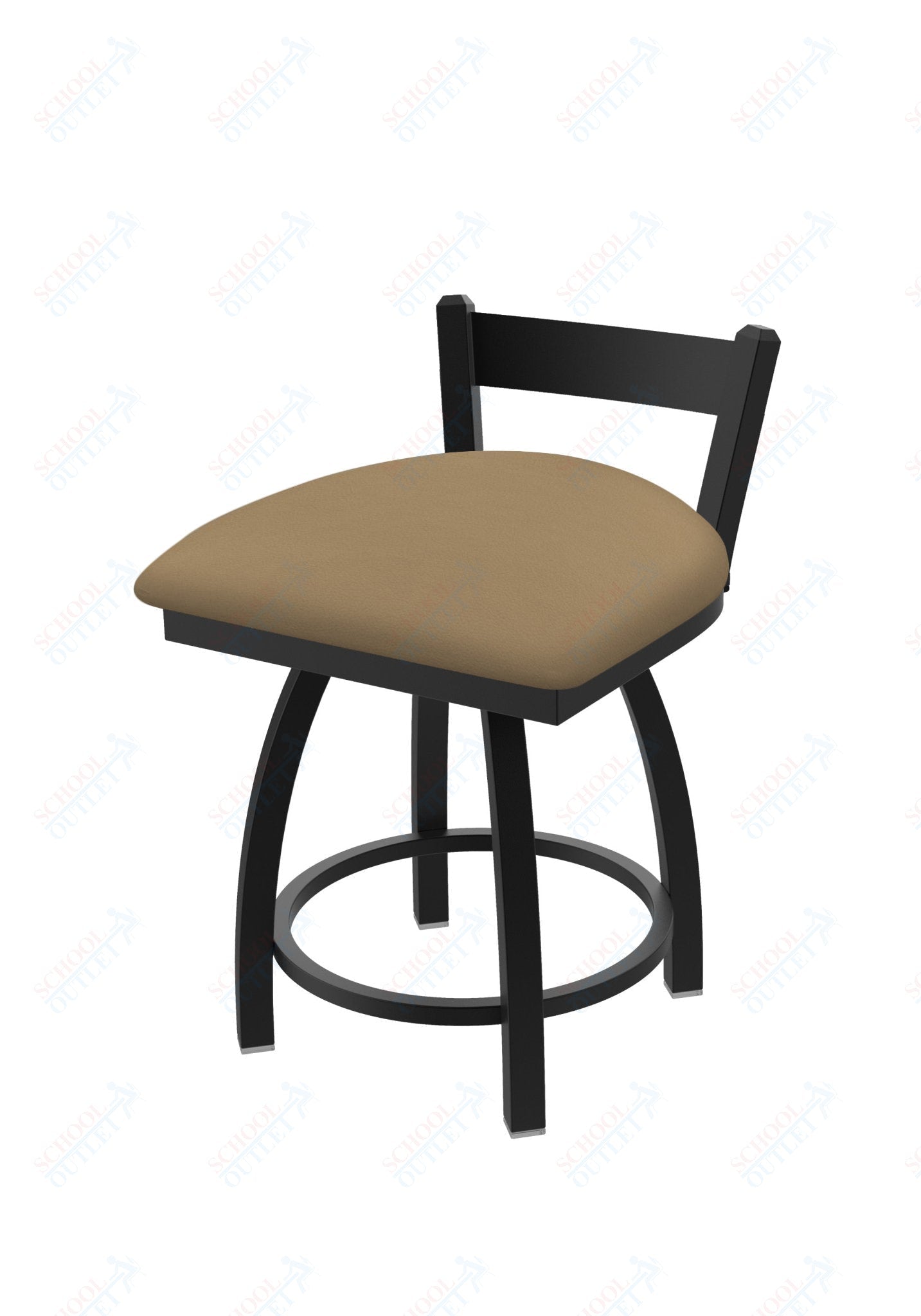 Holland Bar Stool 821 Catalina Low Back Swivel Vanity Stool Upholstered Seat 18"H (HBS - 821 - VS - UP - 18H) - SchoolOutlet
