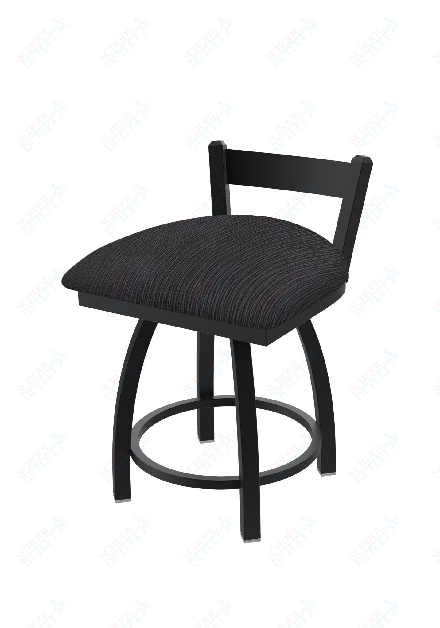 Holland Bar Stool 821 Catalina Low Back Swivel Vanity Stool Upholstered Seat 18"H (HBS - 821 - VS - UP - 18H) - SchoolOutlet