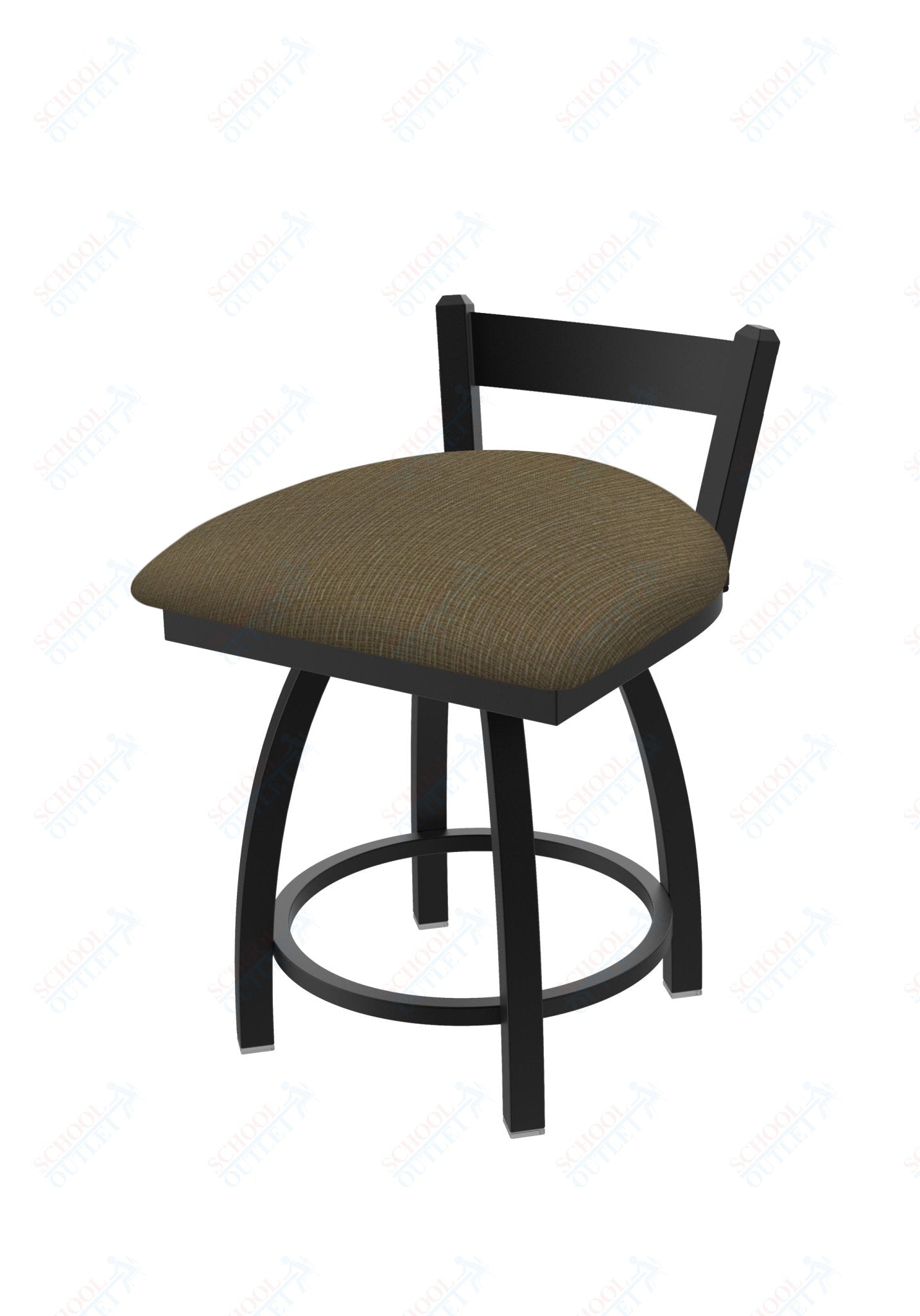 Holland Bar Stool 821 Catalina Low Back Swivel Vanity Stool Upholstered Seat 18"H (HBS - 821 - VS - UP - 18H) - SchoolOutlet