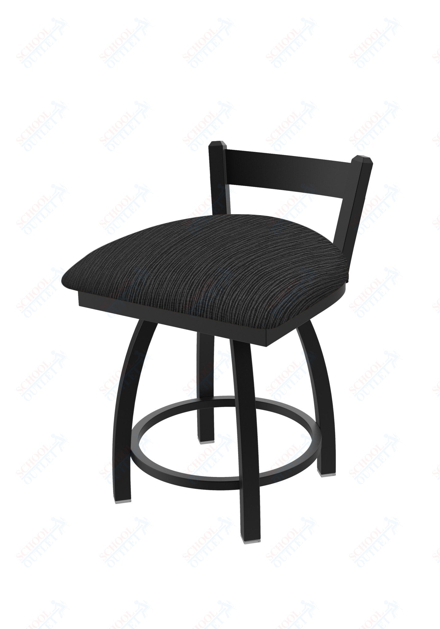 Holland Bar Stool 821 Catalina Low Back Swivel Vanity Stool Upholstered Seat 18"H (HBS - 821 - VS - UP - 18H) - SchoolOutlet