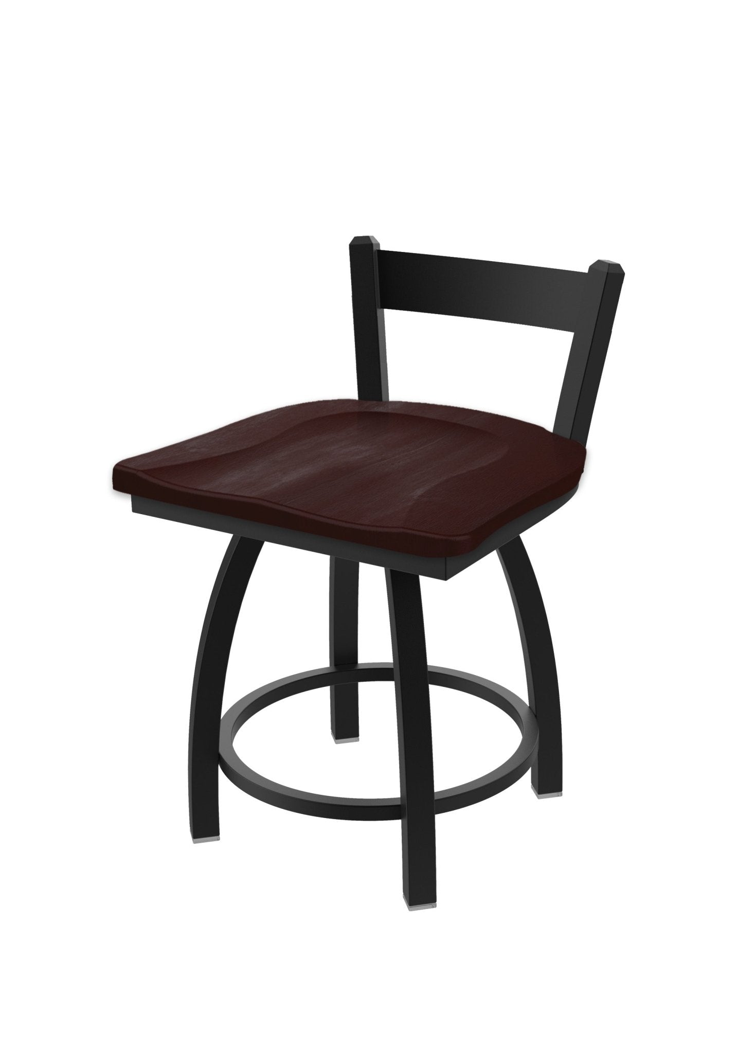 Holland Bar Stool 821 Catalina Low Back Swivel Vanity Stool Wooden Seat 18"H (HBS - 821 - VS - WD - 18H) - SchoolOutlet