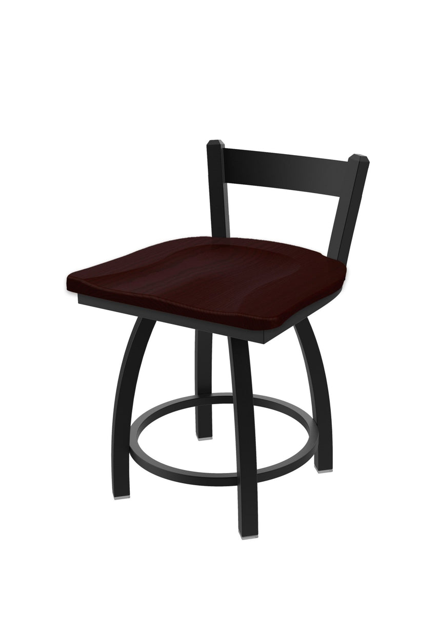 Holland Bar Stool 821 Catalina Low Back Swivel Vanity Stool Wooden Seat 18"H (HBS - 821 - VS - WD - 18H) - SchoolOutlet