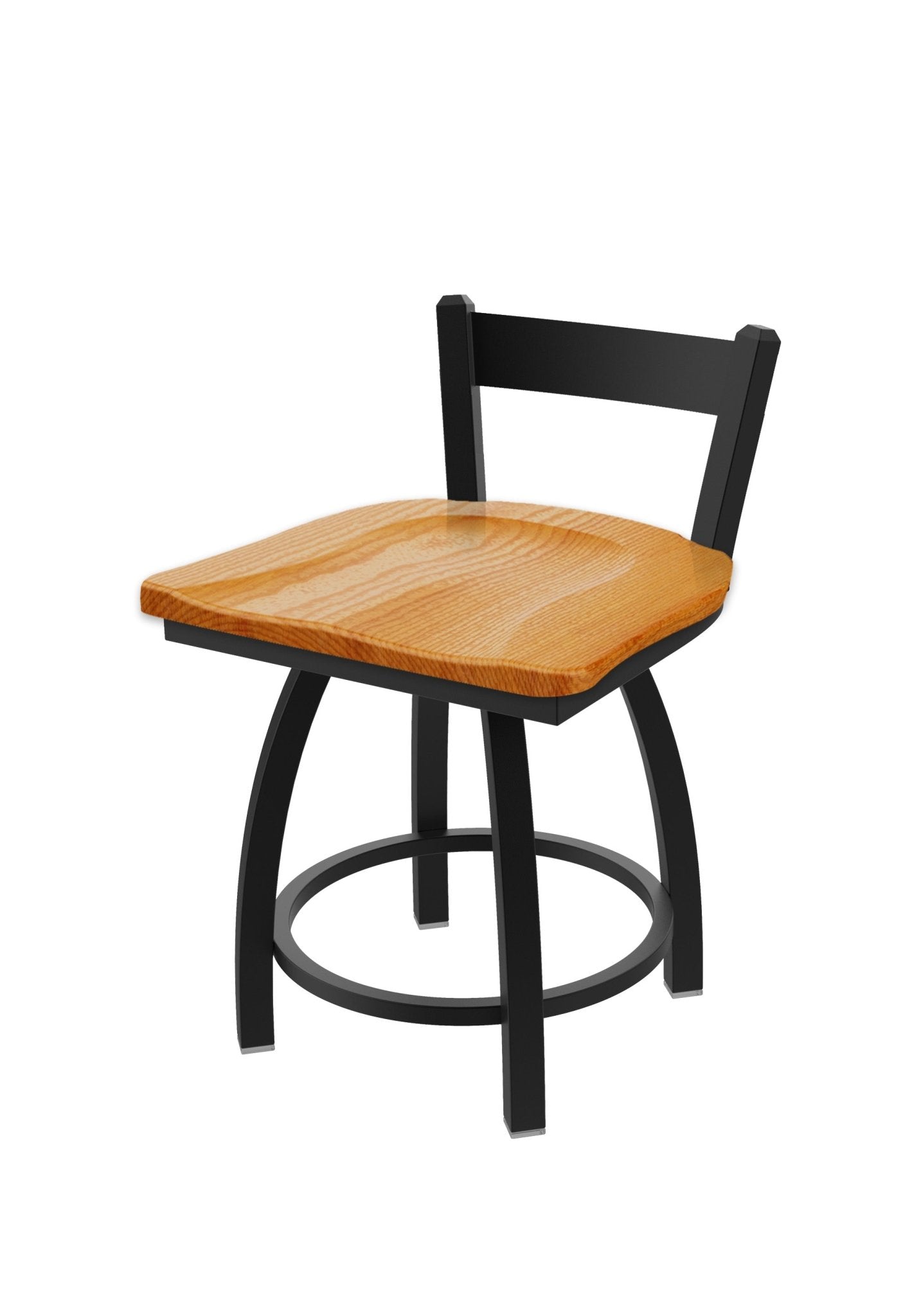 Holland Bar Stool 821 Catalina Low Back Swivel Vanity Stool Wooden Seat 18"H (HBS - 821 - VS - WD - 18H) - SchoolOutlet