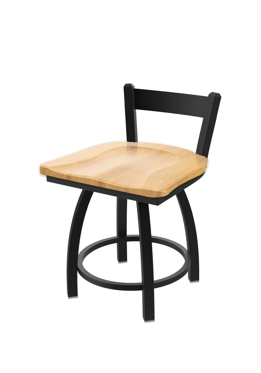 Holland Bar Stool 821 Catalina Low Back Swivel Vanity Stool Wooden Seat 18"H (HBS - 821 - VS - WD - 18H) - SchoolOutlet