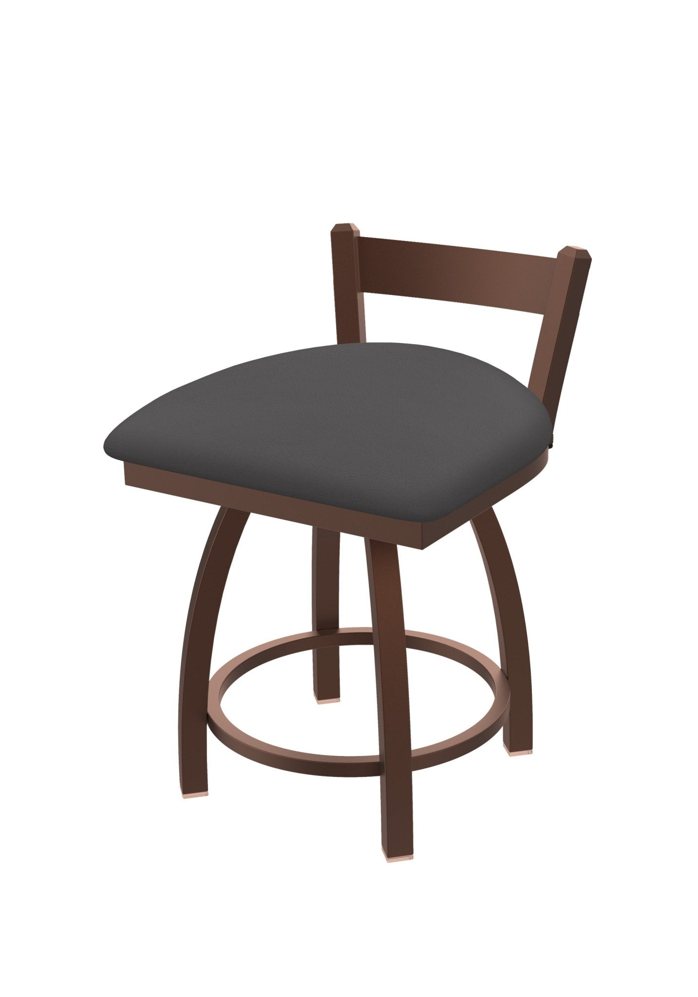 Holland Bar Stool 821 Catalina Low Back Swivel Vanity Stool Upholstered Seat 18"H (HBS - 821 - VS - UP - 18H) - SchoolOutlet