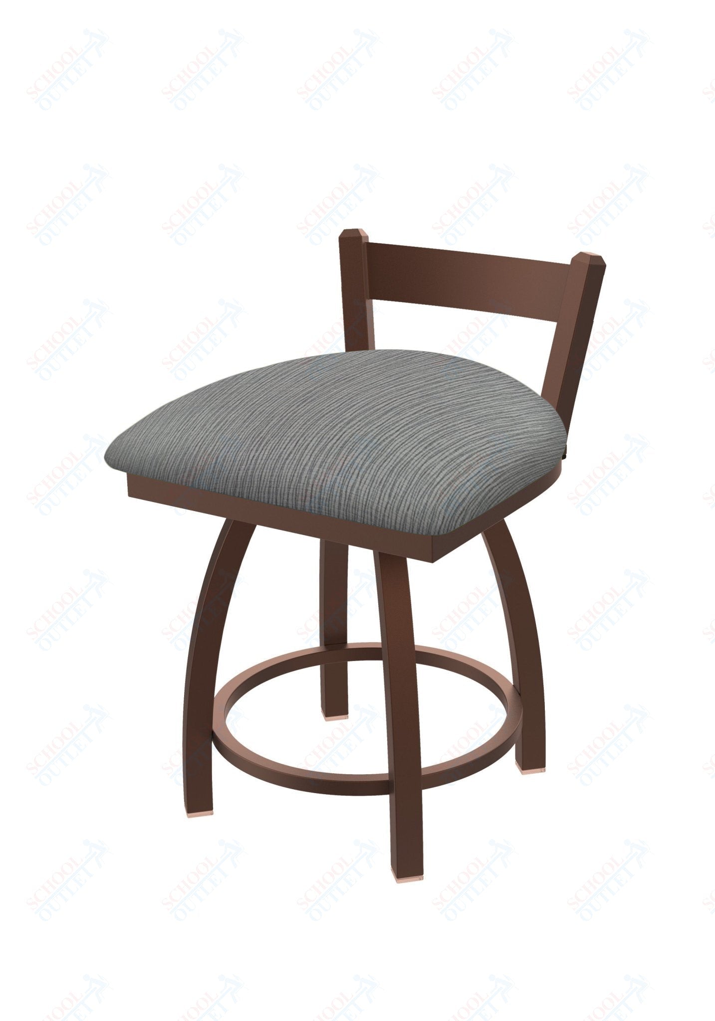 Holland Bar Stool 821 Catalina Low Back Swivel Vanity Stool Upholstered Seat 18"H (HBS - 821 - VS - UP - 18H) - SchoolOutlet