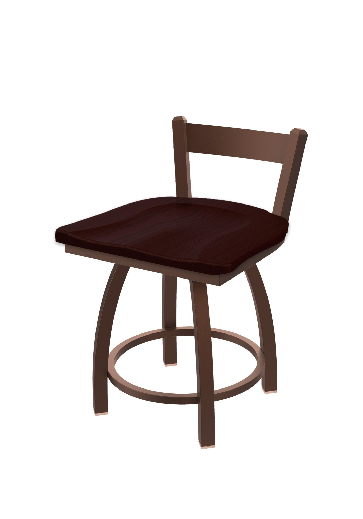 Holland Bar Stool 821 Catalina Low Back Swivel Vanity Stool Wooden Seat 18"H (HBS - 821 - VS - WD - 18H) - SchoolOutlet
