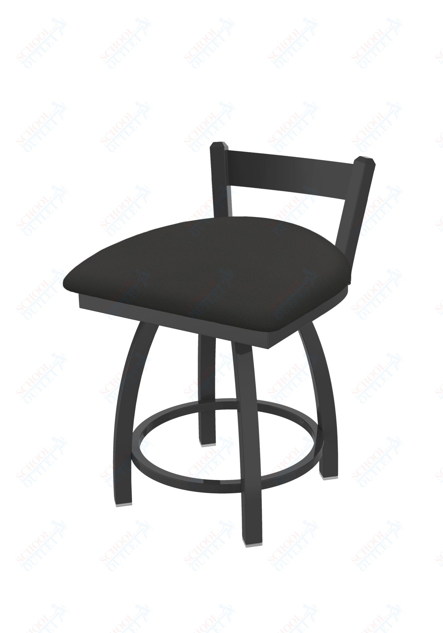 Holland Bar Stool 821 Catalina Low Back Swivel Vanity Stool Upholstered Seat 18"H (HBS - 821 - VS - UP - 18H) - SchoolOutlet