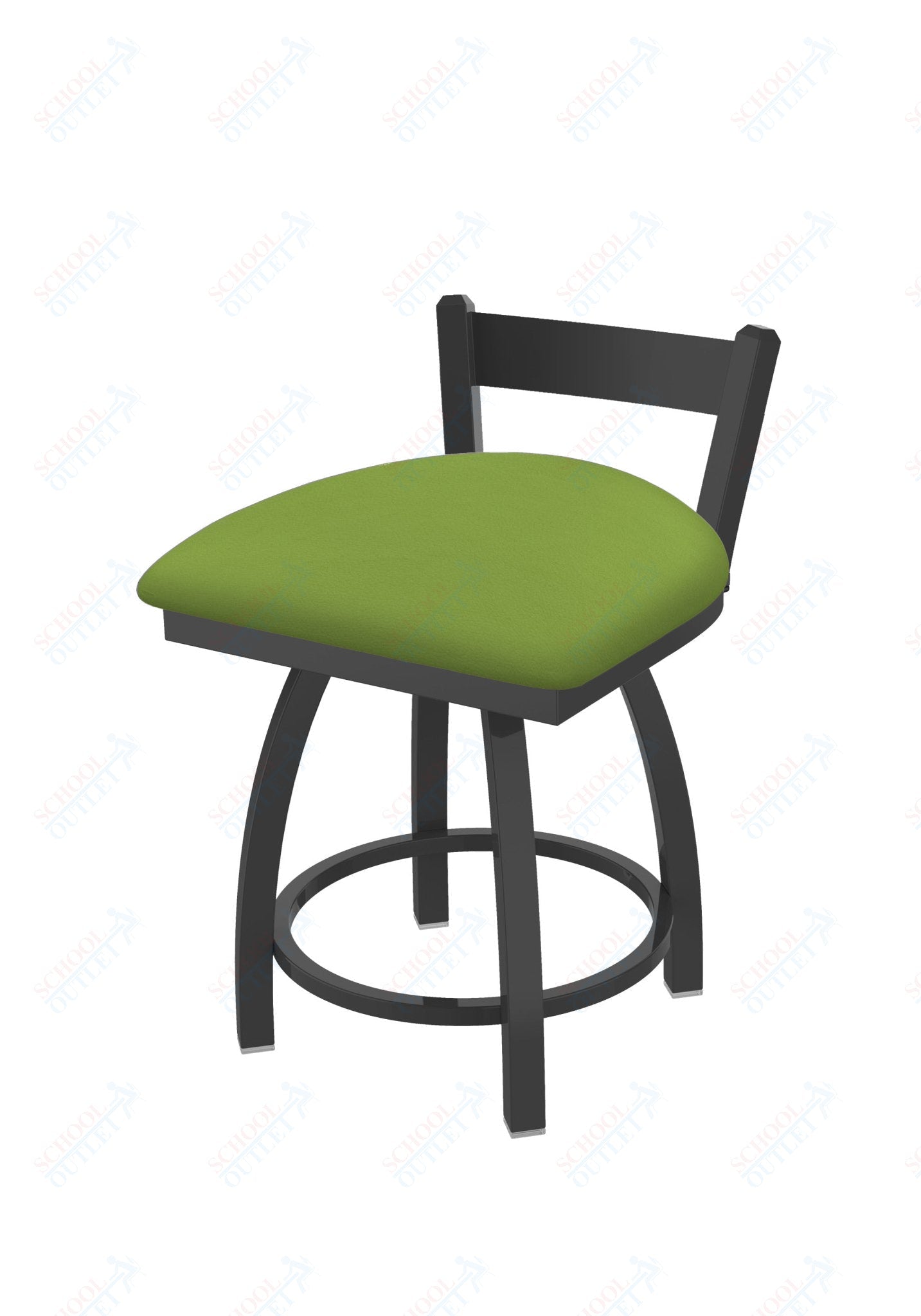 Holland Bar Stool 821 Catalina Low Back Swivel Vanity Stool Upholstered Seat 18"H (HBS - 821 - VS - UP - 18H) - SchoolOutlet