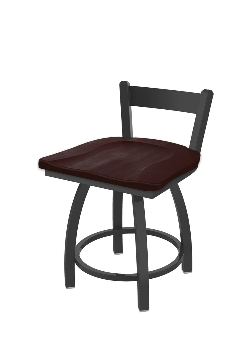 Holland Bar Stool 821 Catalina Low Back Swivel Vanity Stool Wooden Seat 18"H (HBS - 821 - VS - WD - 18H) - SchoolOutlet