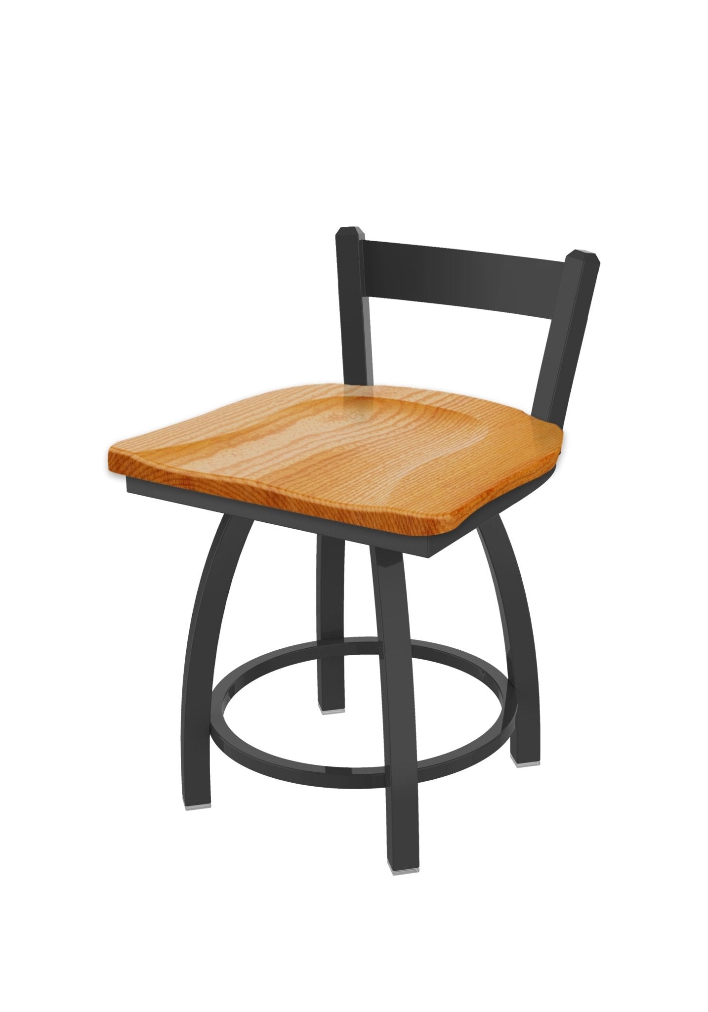 Holland Bar Stool 821 Catalina Low Back Swivel Vanity Stool Wooden Seat 18"H (HBS - 821 - VS - WD - 18H) - SchoolOutlet