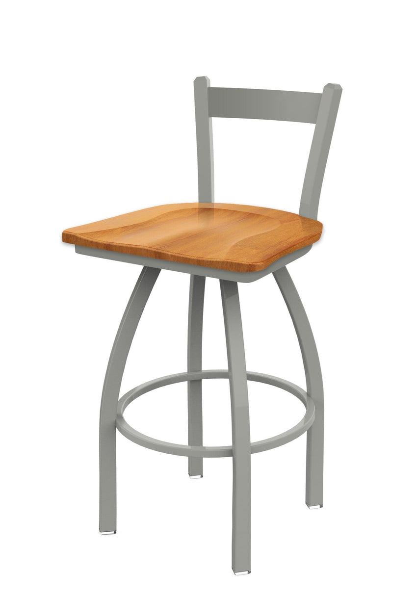 Holland Bar Stool 821 Catalina Low Back Swivel Counter Stool Wooden Seat 25"H (HBS - 821 - CS - WD - 25H) - SchoolOutlet