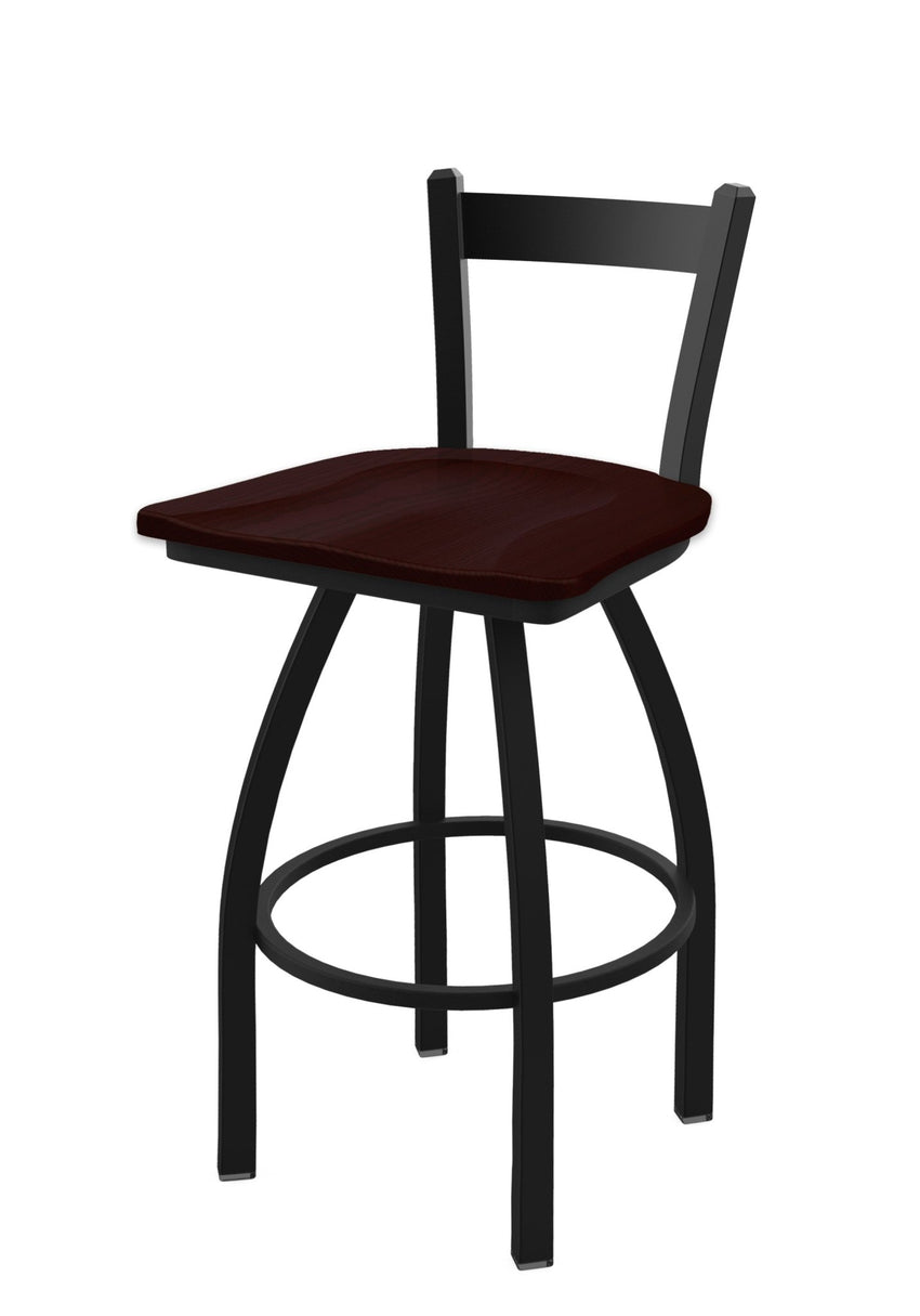 Holland Bar Stool 821 Catalina Low Back Swivel Counter Stool Wooden Seat 25"H (HBS - 821 - CS - WD - 25H) - SchoolOutlet