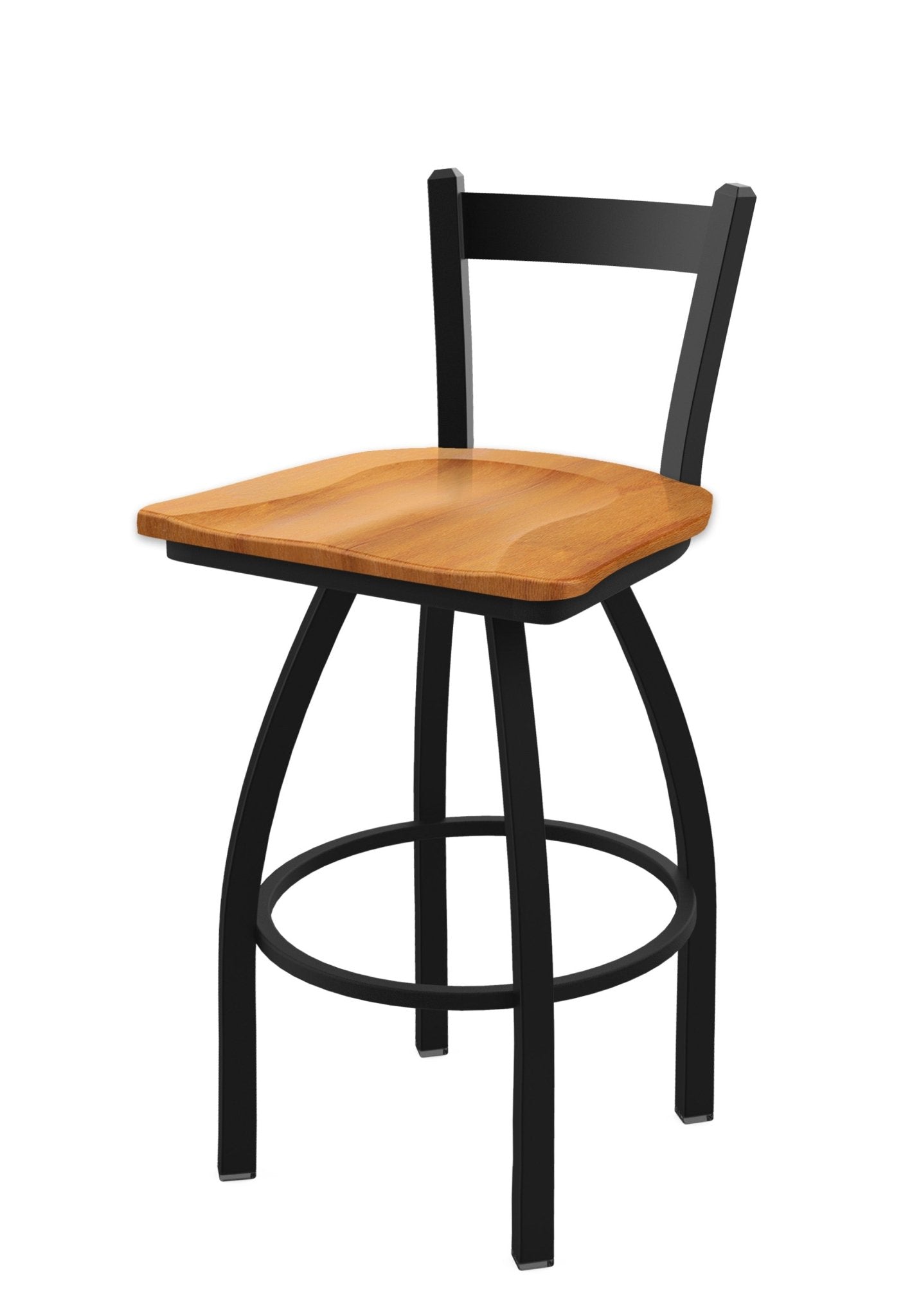 Holland Bar Stool 821 Catalina Low Back Swivel Counter Stool Wooden Seat 25"H (HBS - 821 - CS - WD - 25H) - SchoolOutlet