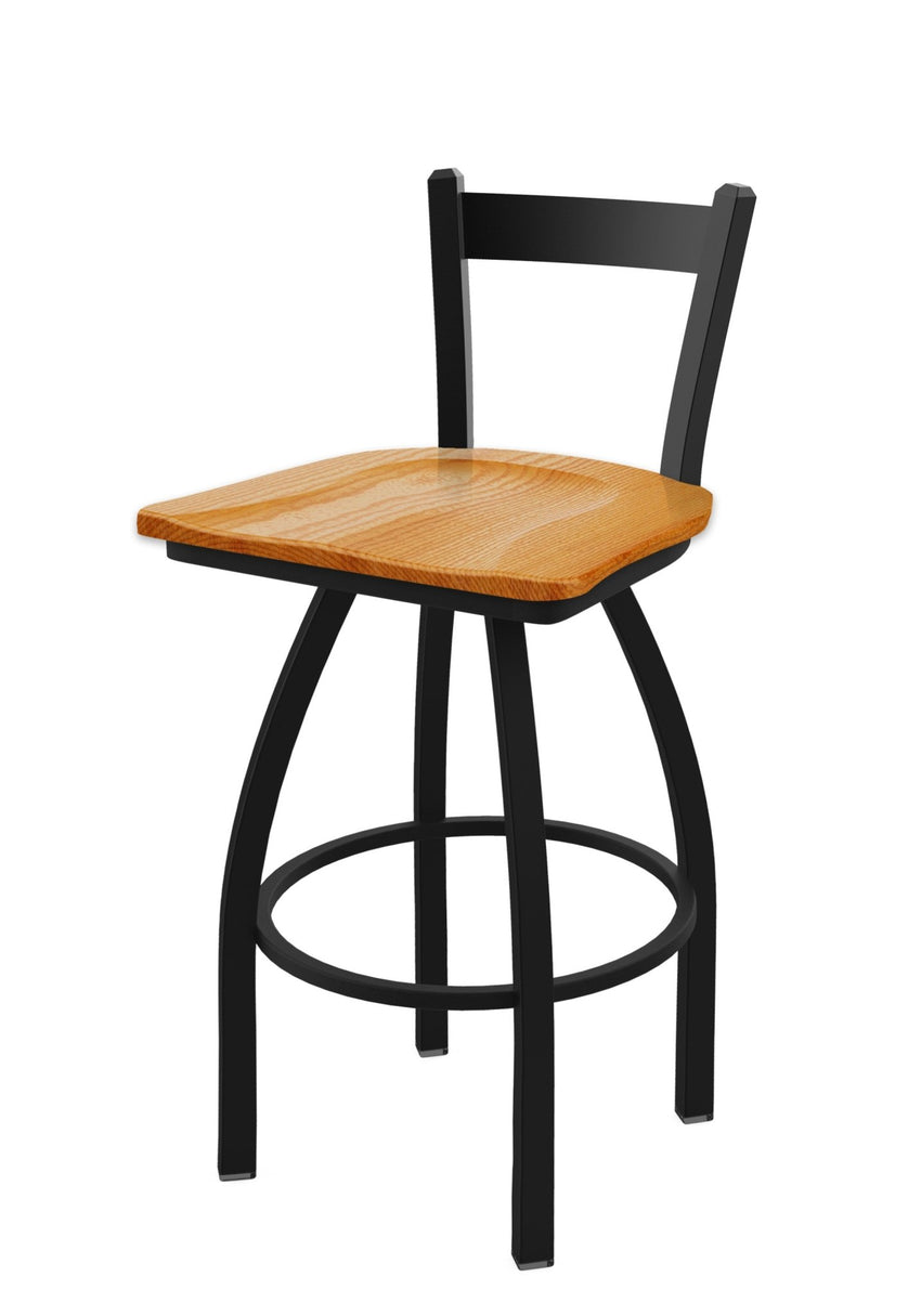 Holland Bar Stool 821 Catalina Low Back Swivel Counter Stool Wooden Seat 25"H (HBS - 821 - CS - WD - 25H) - SchoolOutlet