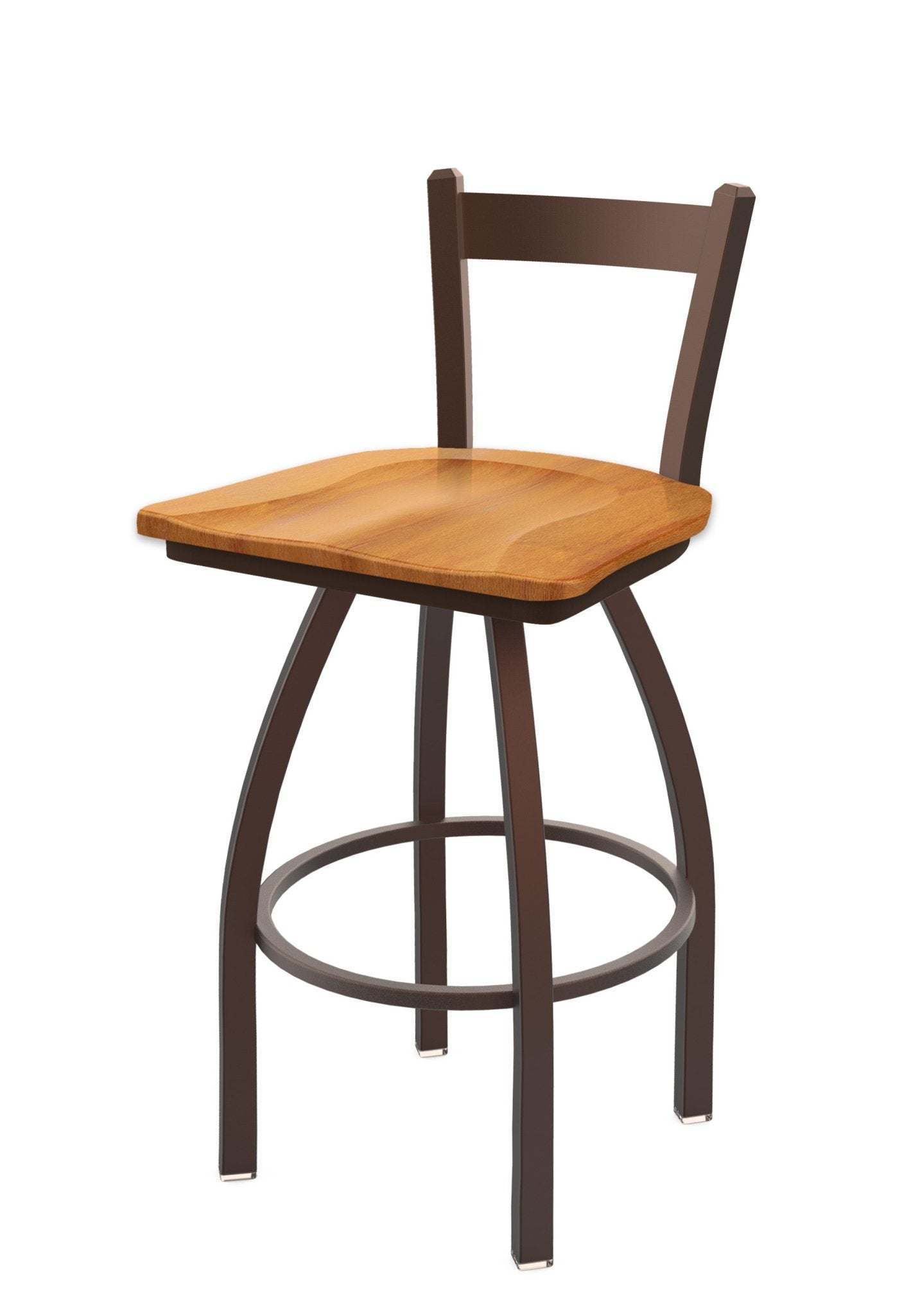 Holland Bar Stool 821 Catalina Low Back Swivel Counter Stool Wooden Seat 25"H (HBS - 821 - CS - WD - 25H) - SchoolOutlet