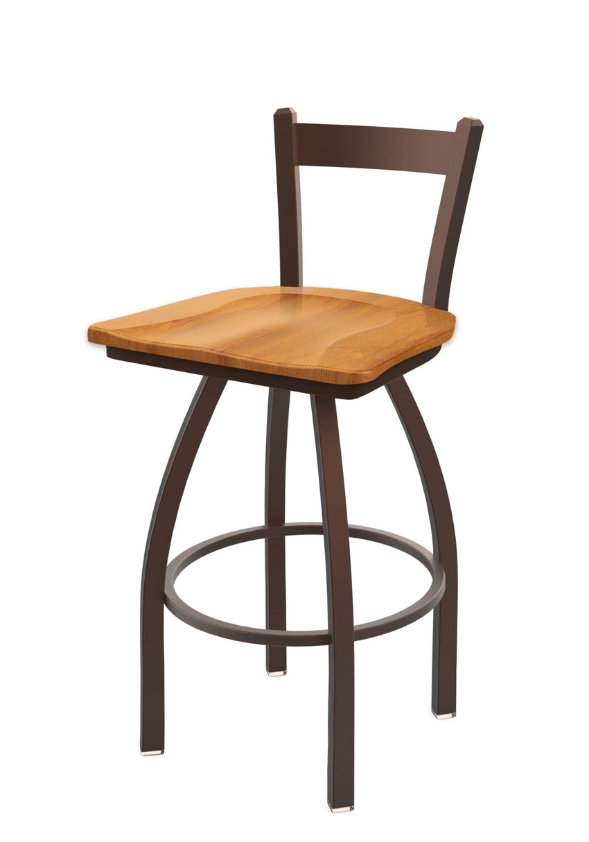 Holland Bar Stool 821 Catalina Low Back Swivel Counter Stool Wooden Seat 25"H (HBS - 821 - CS - WD - 25H) - SchoolOutlet