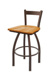 Holland Bar Stool 821 Catalina Low Back Swivel Counter Stool Wooden Seat 25
