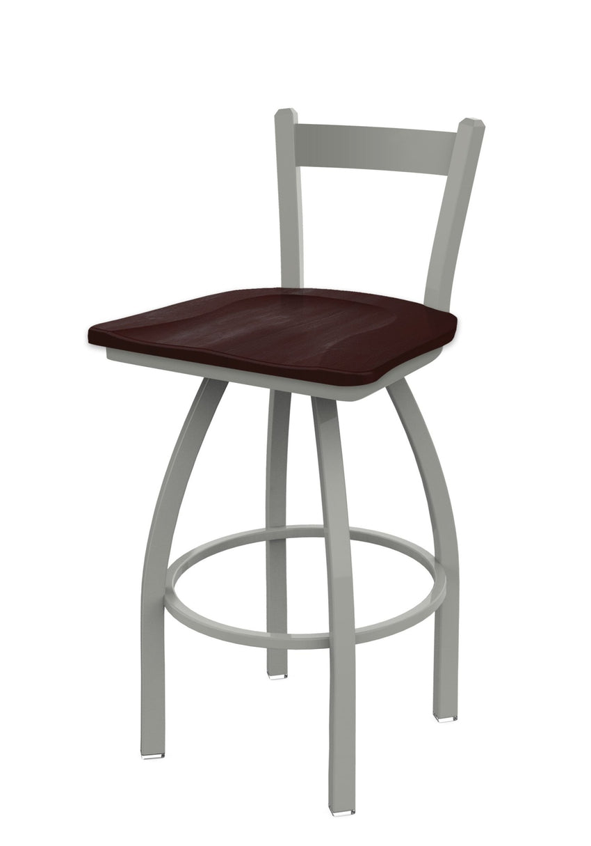 Holland Bar Stool 821 Catalina Low Back Swivel Bar Stool Wooden Seat 30"H (HBS - 821 - BS - WD - 30H) - SchoolOutlet