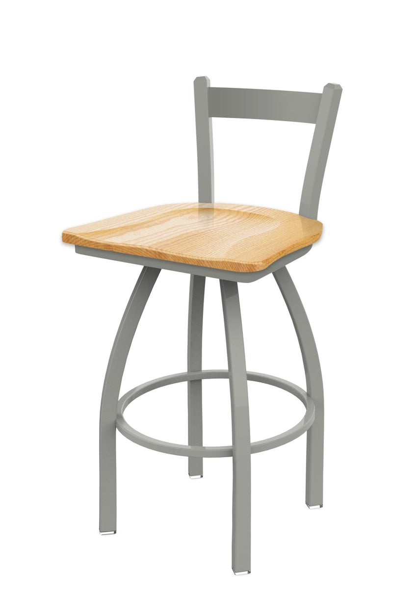 Holland Bar Stool 821 Catalina Low Back Swivel Bar Stool Wooden Seat 30"H (HBS - 821 - BS - WD - 30H) - SchoolOutlet