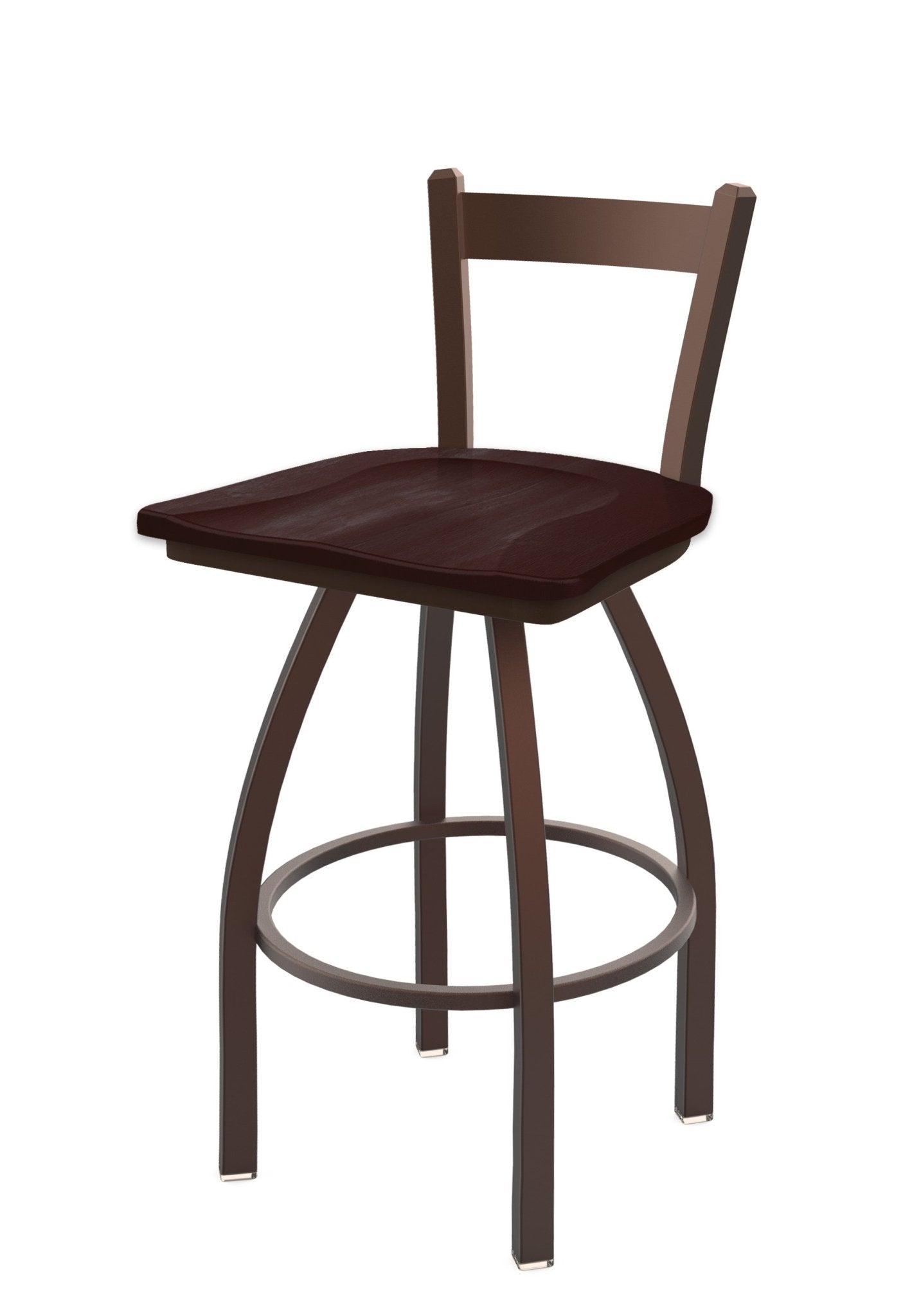 Holland Bar Stool 821 Catalina Low Back Swivel Bar Stool Wooden Seat 30"H (HBS - 821 - BS - WD - 30H) - SchoolOutlet