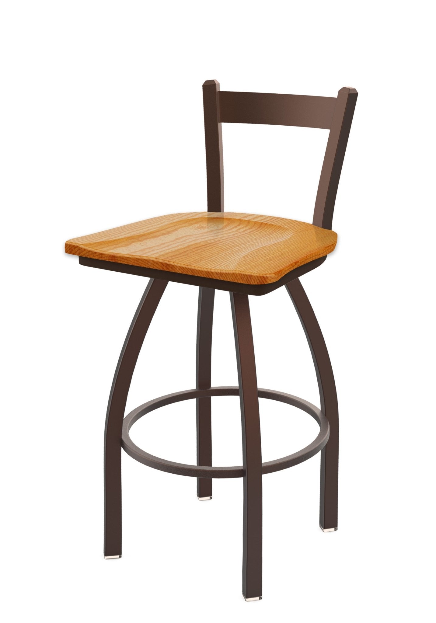 Holland Bar Stool 821 Catalina Low Back Swivel Bar Stool Wooden Seat 30"H (HBS - 821 - BS - WD - 30H) - SchoolOutlet