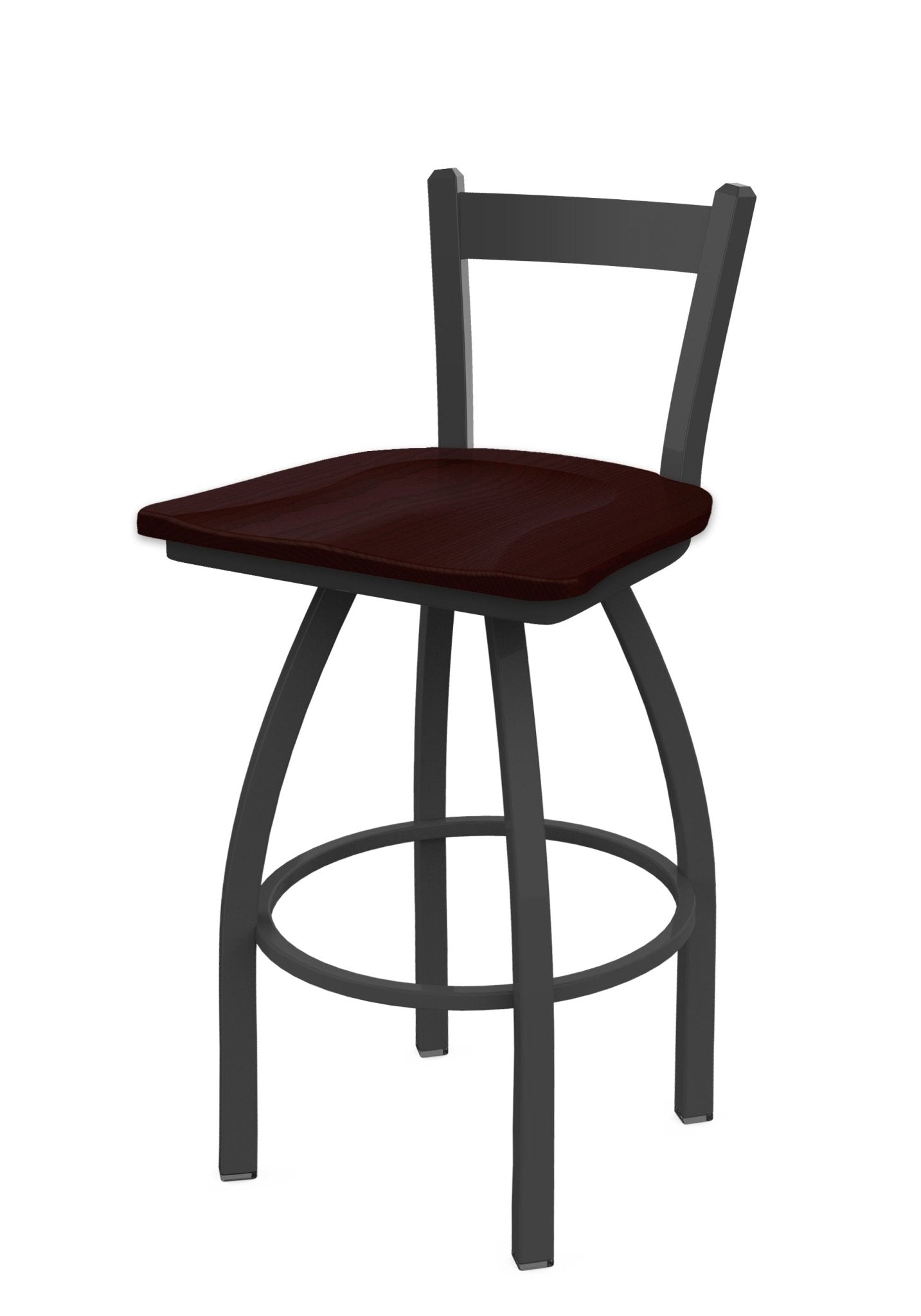Holland Bar Stool 821 Catalina Low Back Swivel Bar Stool Wooden Seat 30"H (HBS - 821 - BS - WD - 30H) - SchoolOutlet