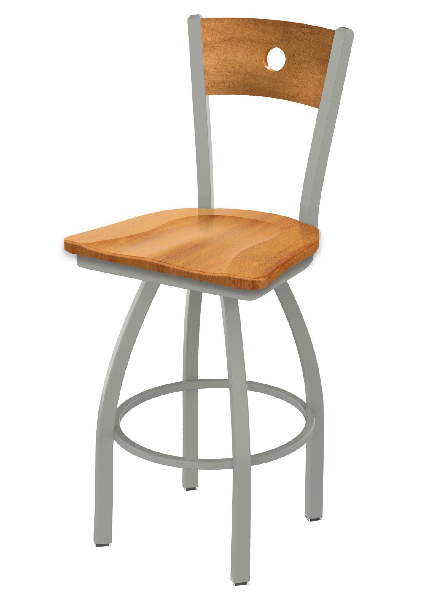 Holland Bar Stool 830 Voltaire Swivel Counter Stool Wooden Seat 25"H (HBS - 830 - CS - WD - 25H) - SchoolOutlet