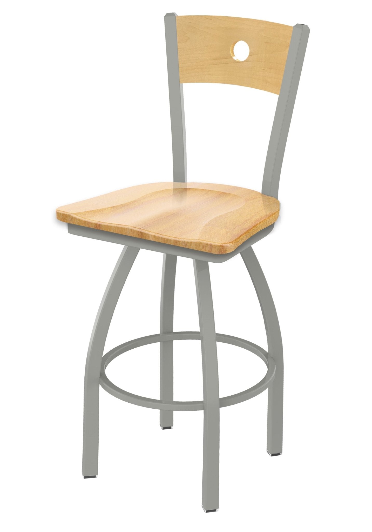 Holland Bar Stool 830 Voltaire Swivel Counter Stool Wooden Seat 25"H (HBS - 830 - CS - WD - 25H) - SchoolOutlet
