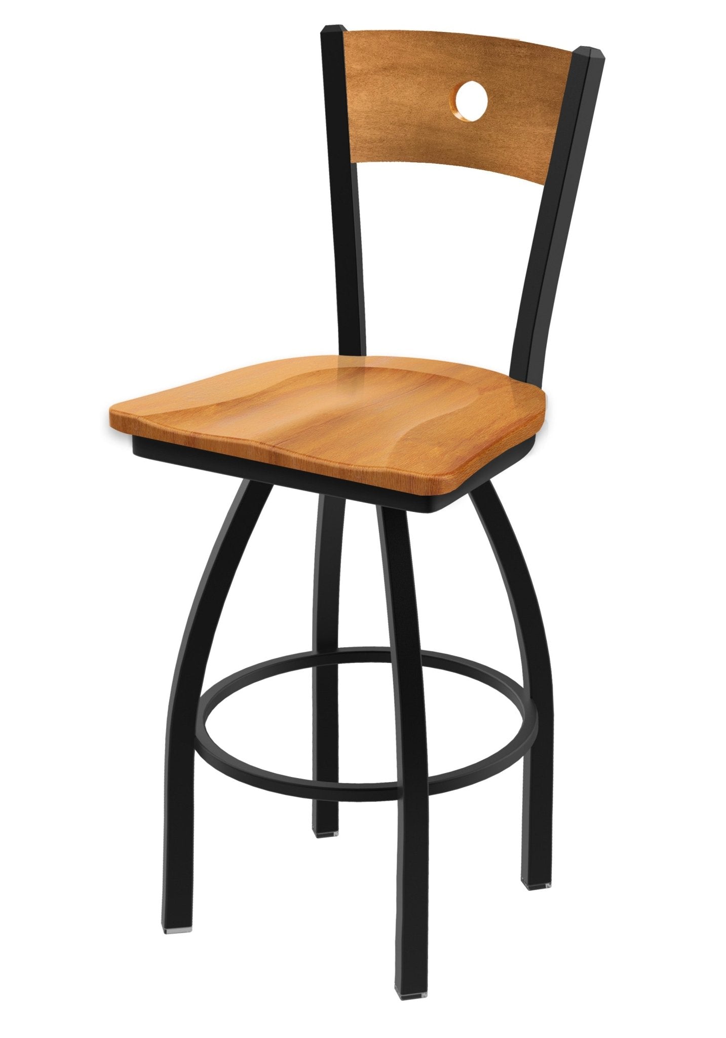 Holland Bar Stool 830 Voltaire Swivel Bar Stool Wooden Seat 30"H (HBS - 830 - BS - WD - 30H) - SchoolOutlet
