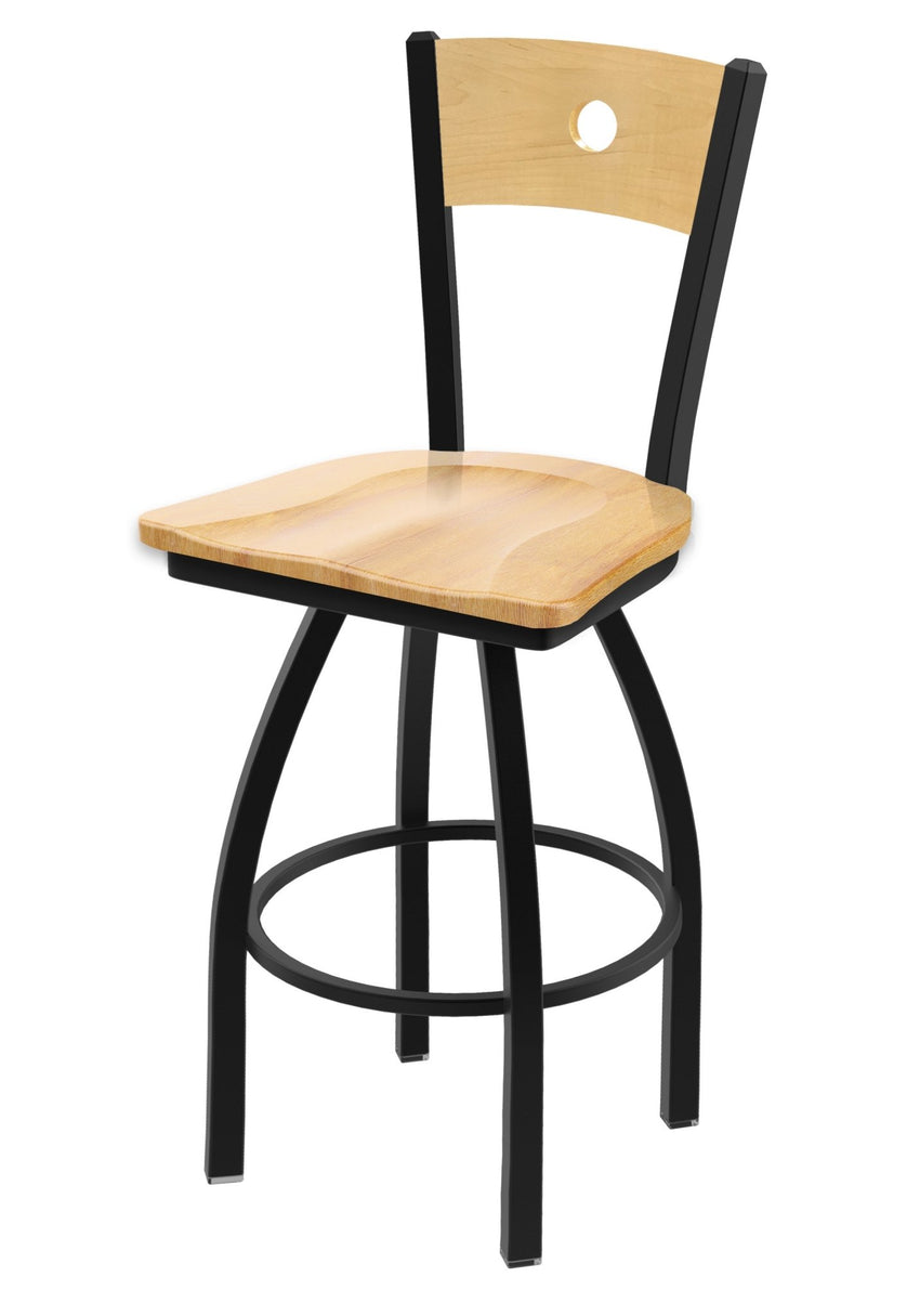 Holland Bar Stool 830 Voltaire Swivel Bar Stool Wooden Seat 30"H (HBS - 830 - BS - WD - 30H) - SchoolOutlet