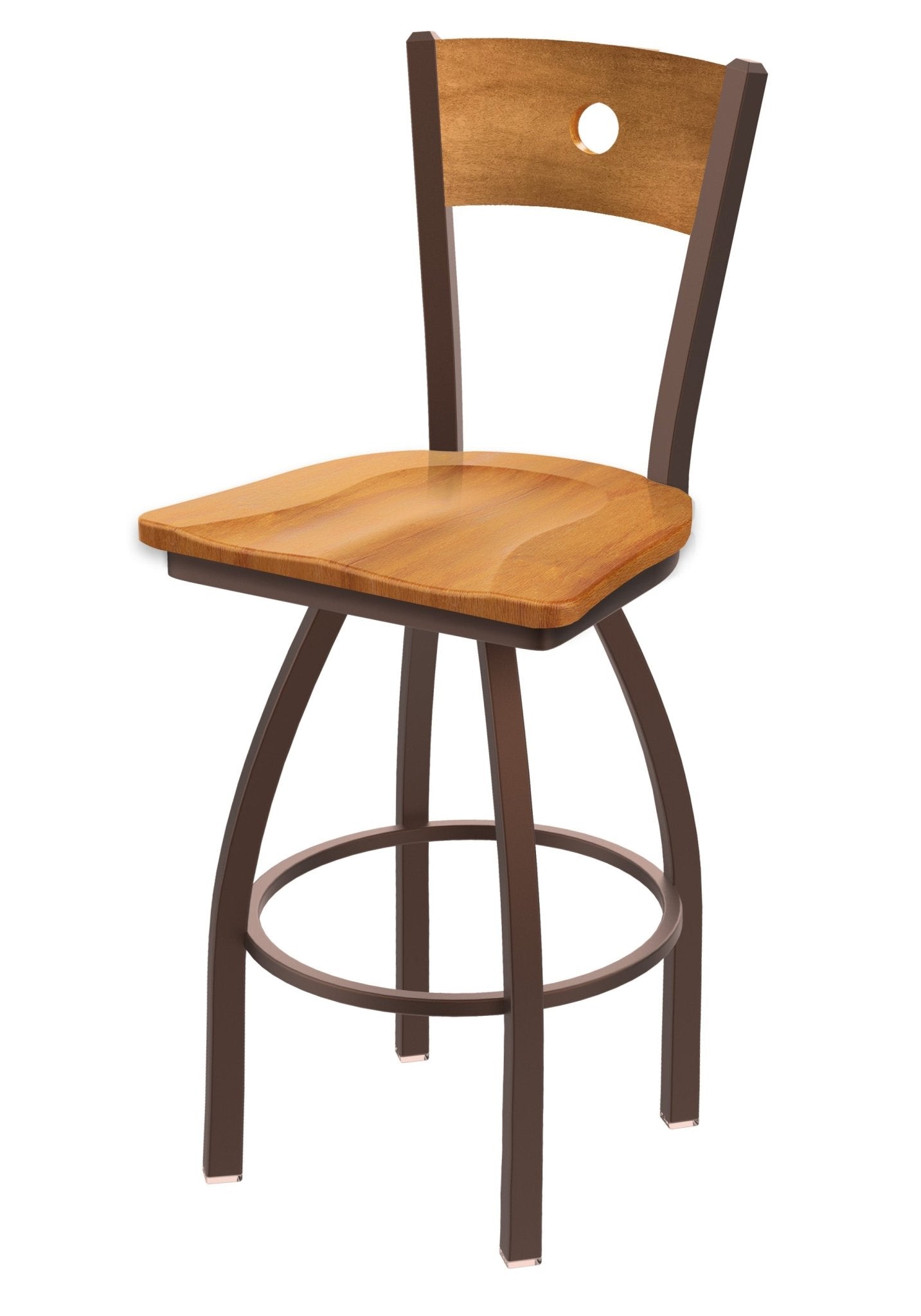 Holland Bar Stool 830 Voltaire Swivel Bar Stool Wooden Seat 30"H (HBS - 830 - BS - WD - 30H) - SchoolOutlet