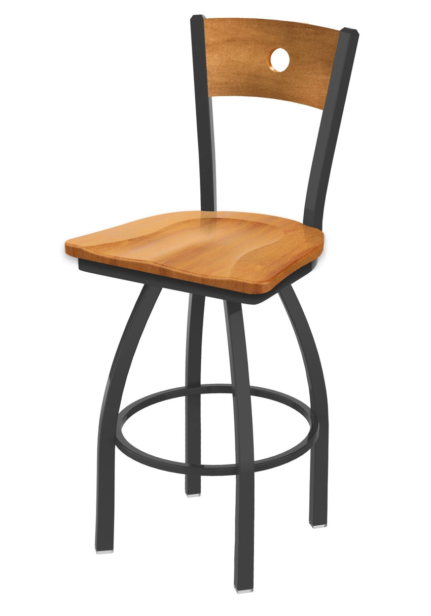 Holland Bar Stool 830 Voltaire Swivel Bar Stool Wooden Seat 36"H (HBS - 830 - BS - WD - 36H) - SchoolOutlet