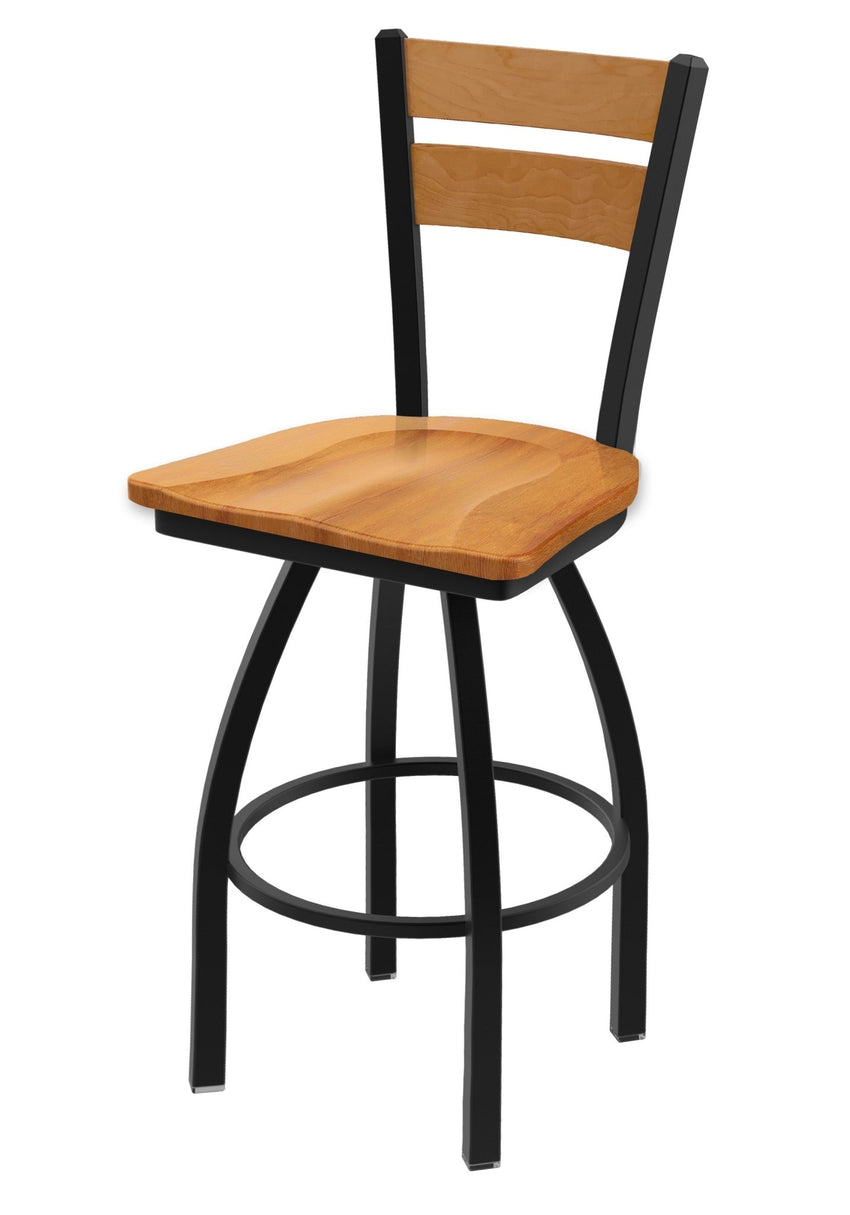 Holland Bar Stool 832 Thor Swivel Bar Stool Wooden Seat 30"H (HBS - 832 - BS - WD - 30H) - SchoolOutlet