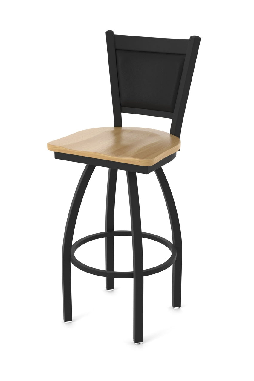 Holland Bar Stool 870 Hadleigh Swivel Counter Stool Wooden Seat 25"H (HBS - 840 - CS - WD - 25H) - SchoolOutlet