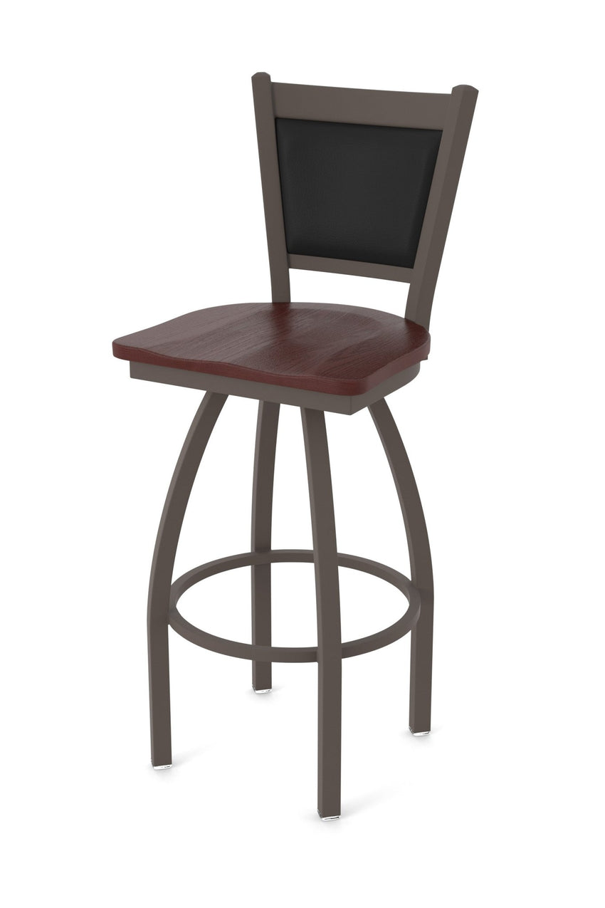Holland Bar Stool 870 Hadleigh Swivel Counter Stool Wooden Seat 25"H (HBS - 840 - CS - WD - 25H) - SchoolOutlet
